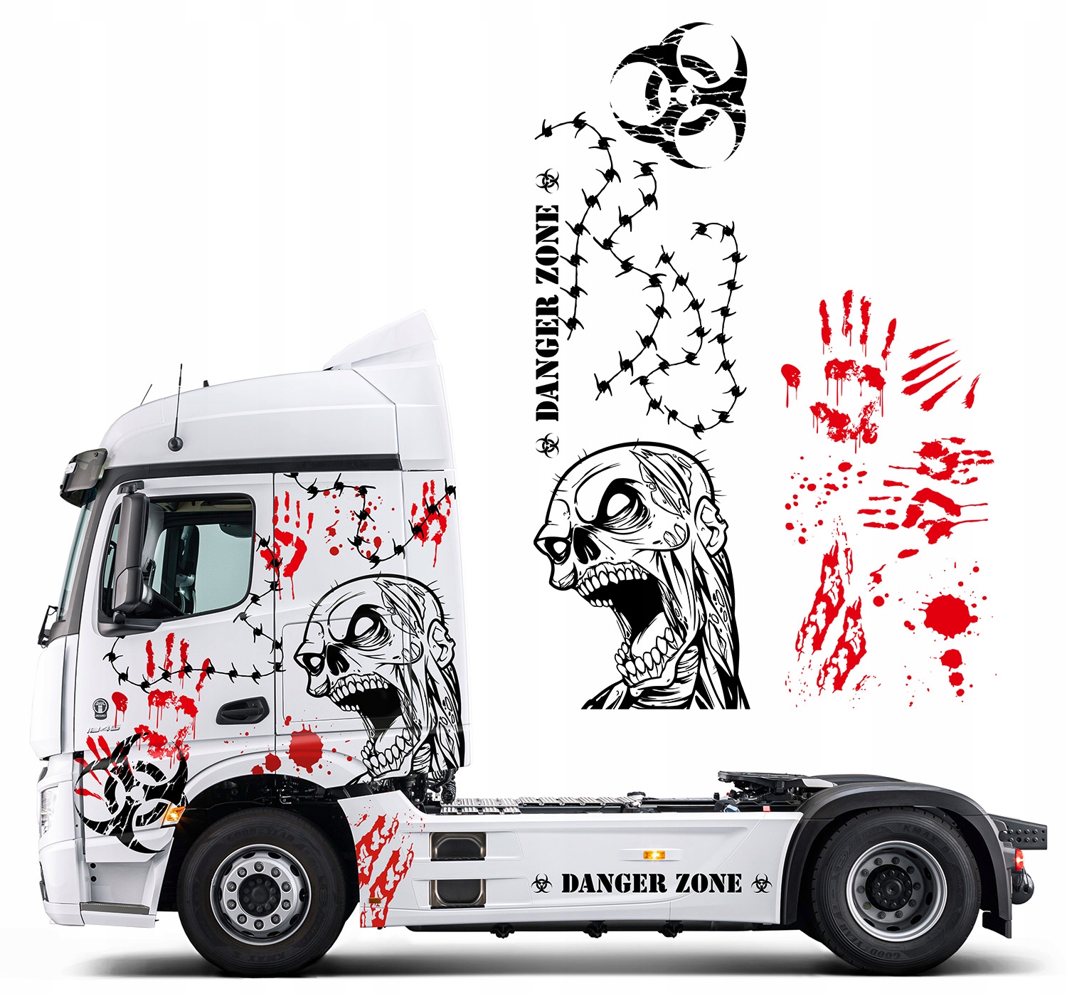 Nálepka na traktor Zombie Danger Zone 200 x 296 cm