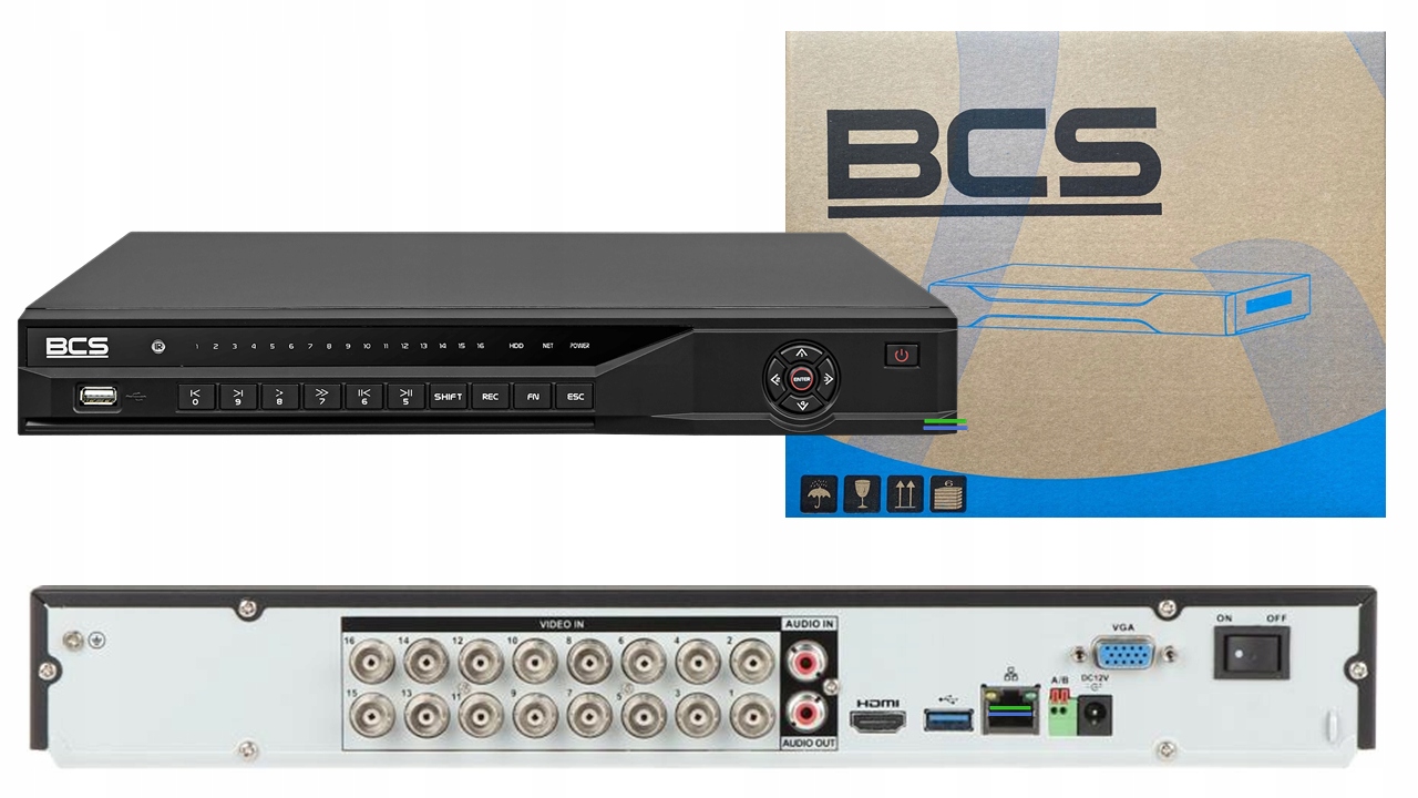 

Rejestrator 5w1 BCS-L-XVR1602-V 16CH H.265+ Smd+