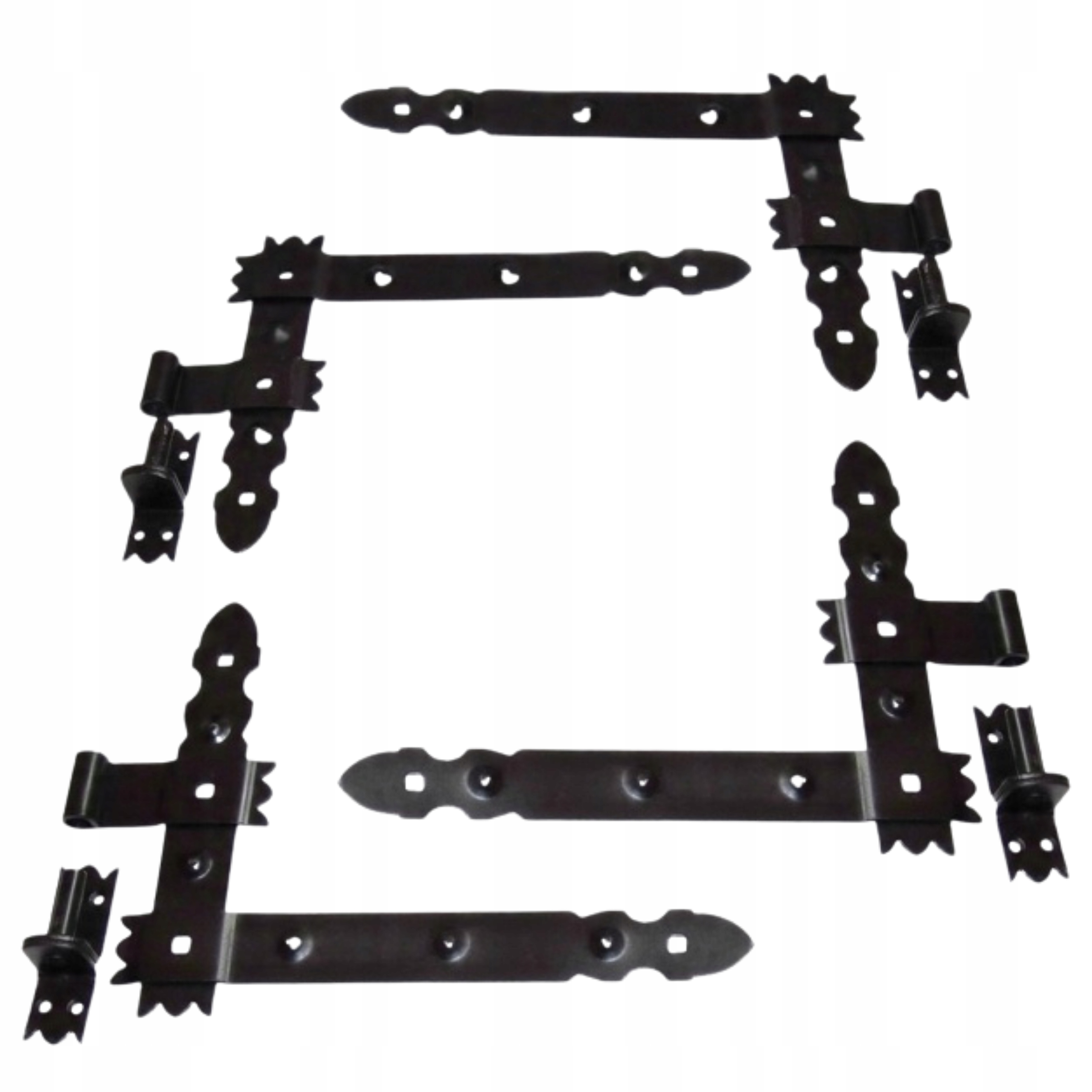 Úhlový Závěs 300 mm sada 4 ks Garážový Pro Ozdobné Dveře Černý Pro Bránu