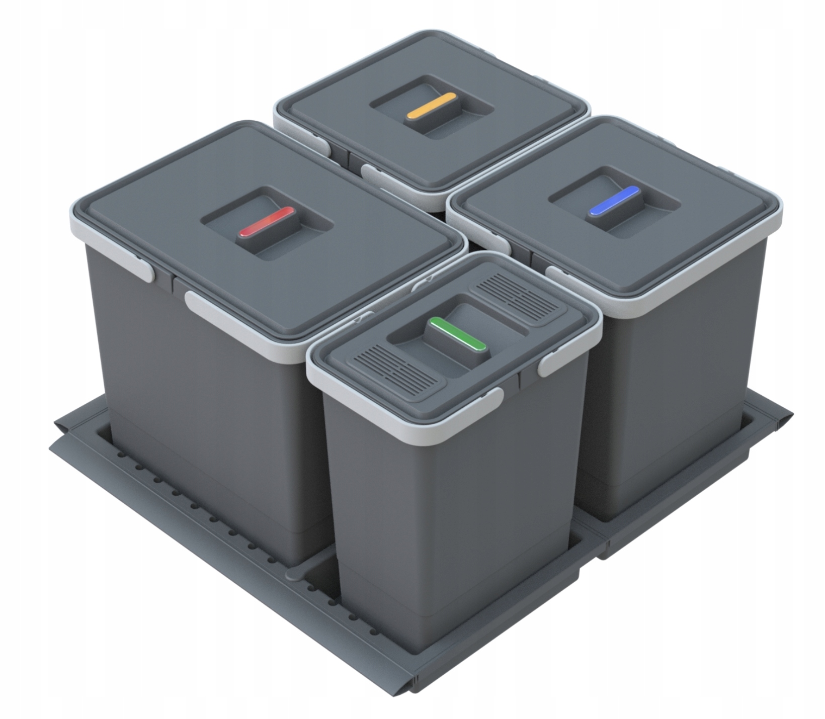 Odpadkový koš do zásuvky 60 Elletipi třídič segregátor 1x15 2x10 1x6L