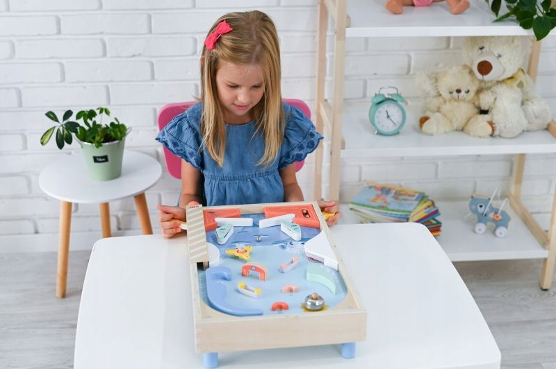 ADAM TOYS GRA ZRĘCZNOŚCIOWA PINBALL FLIPPER DREWNIANY 3+ Płeć chłopcy dziewczynki