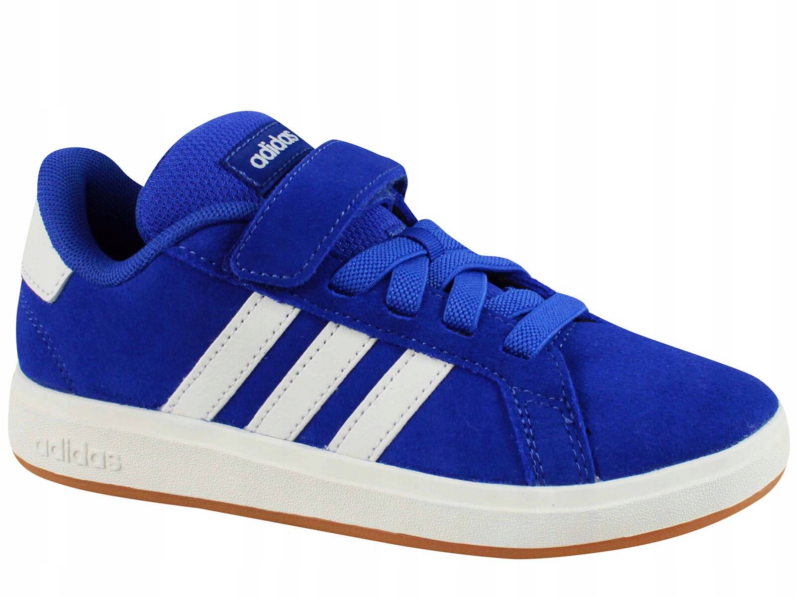 Adidas Grand Court JH6180 Buty Trampki Dziecięce Na Rzep Gumki Niebieskie