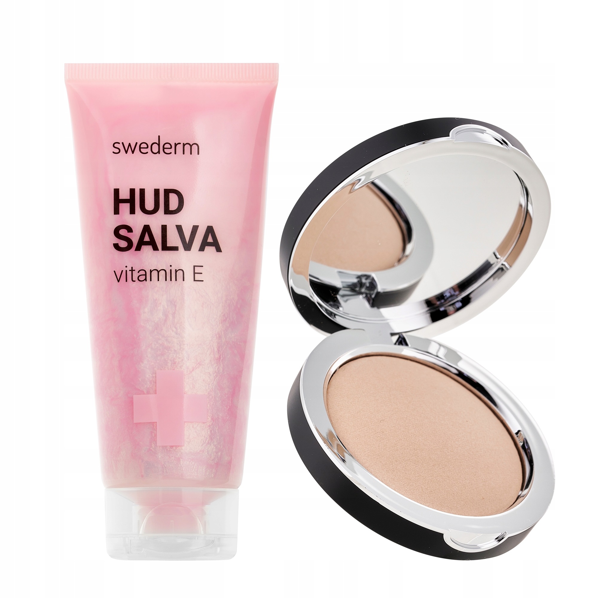 Zestaw Swederm krem Hudsalva Vitamin E puder uniwersalny Universal Stone