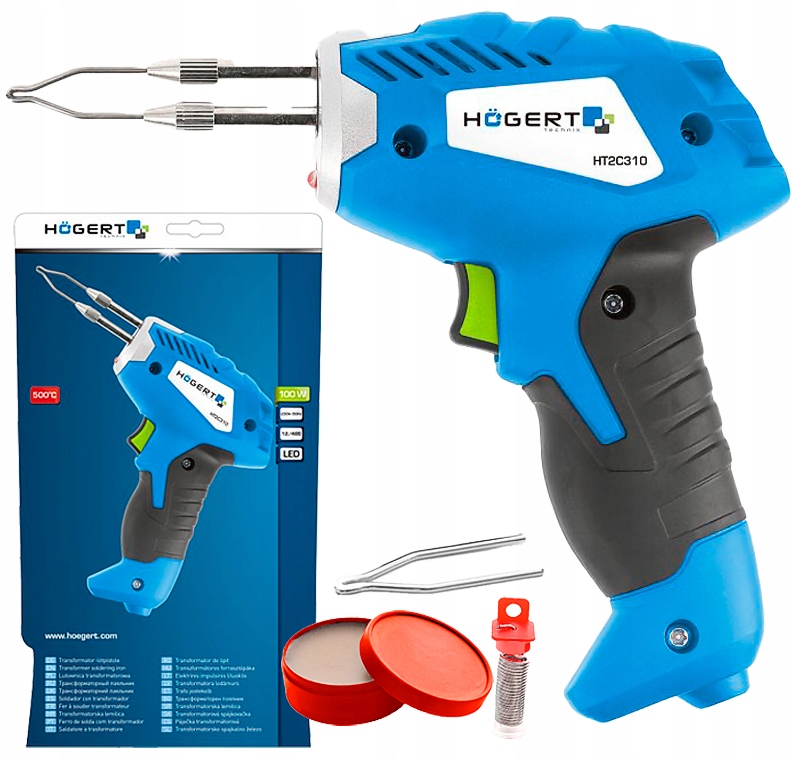 Transformátorová Pájka 100W Kompletní Sada Hrotů Cín Kalafuna Pistole