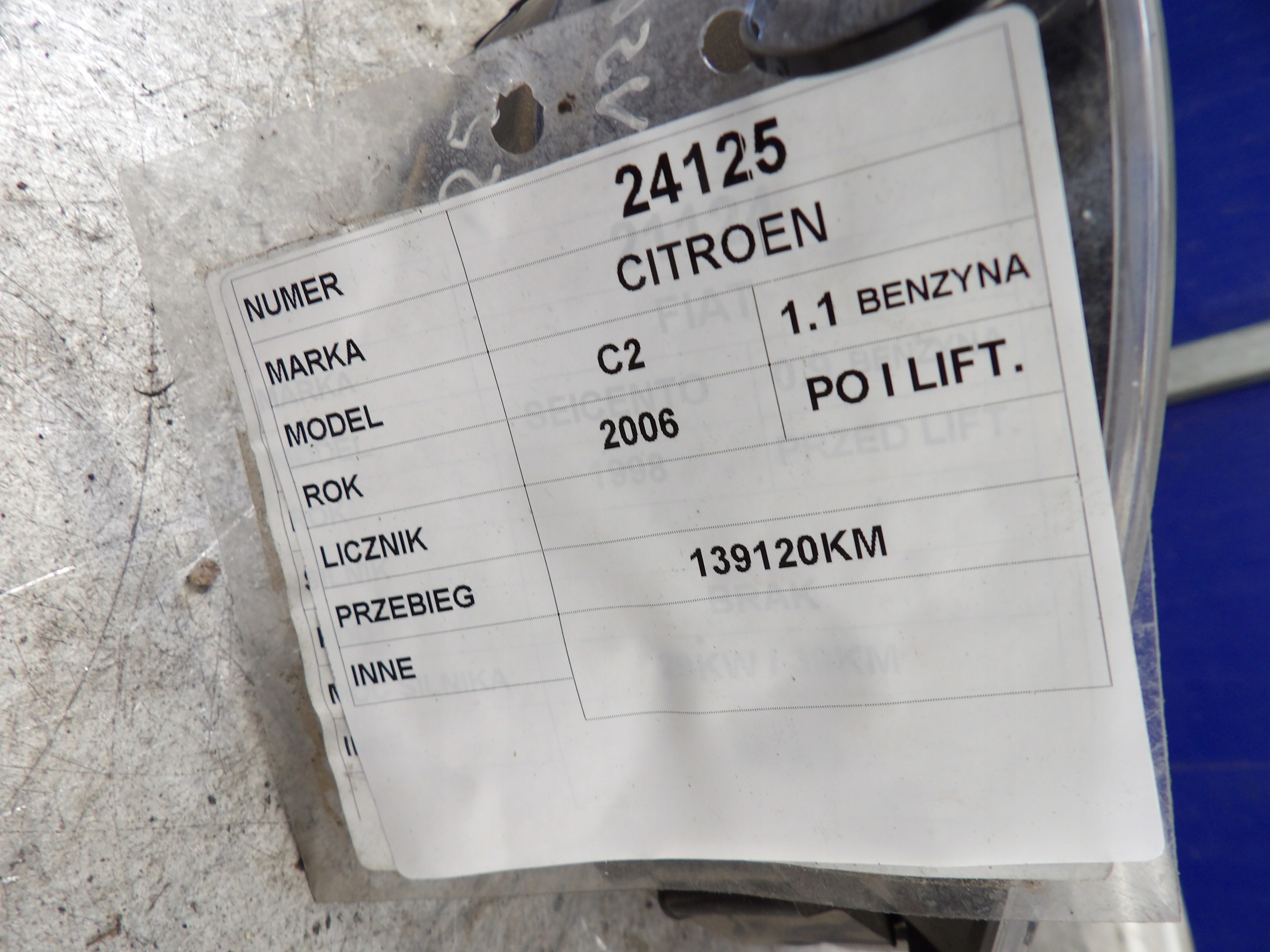 Citroen C2 Kombiinstrument 9660225780