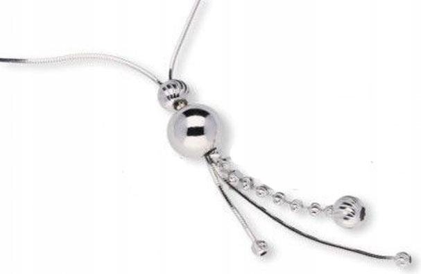 Stříbrný náhrdelník 925 s diamantem a kuličkami 6,00 g, elegantní a módní vzor