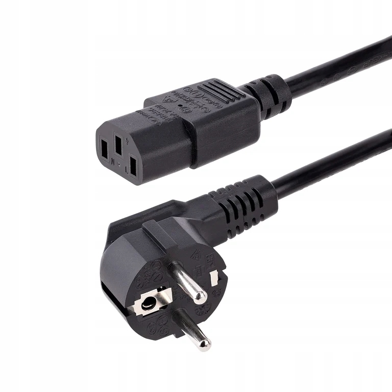 StarTech.com 713E-3M-POWER-CORD kabel zasilające Czarny CEE7/7 C13 panel