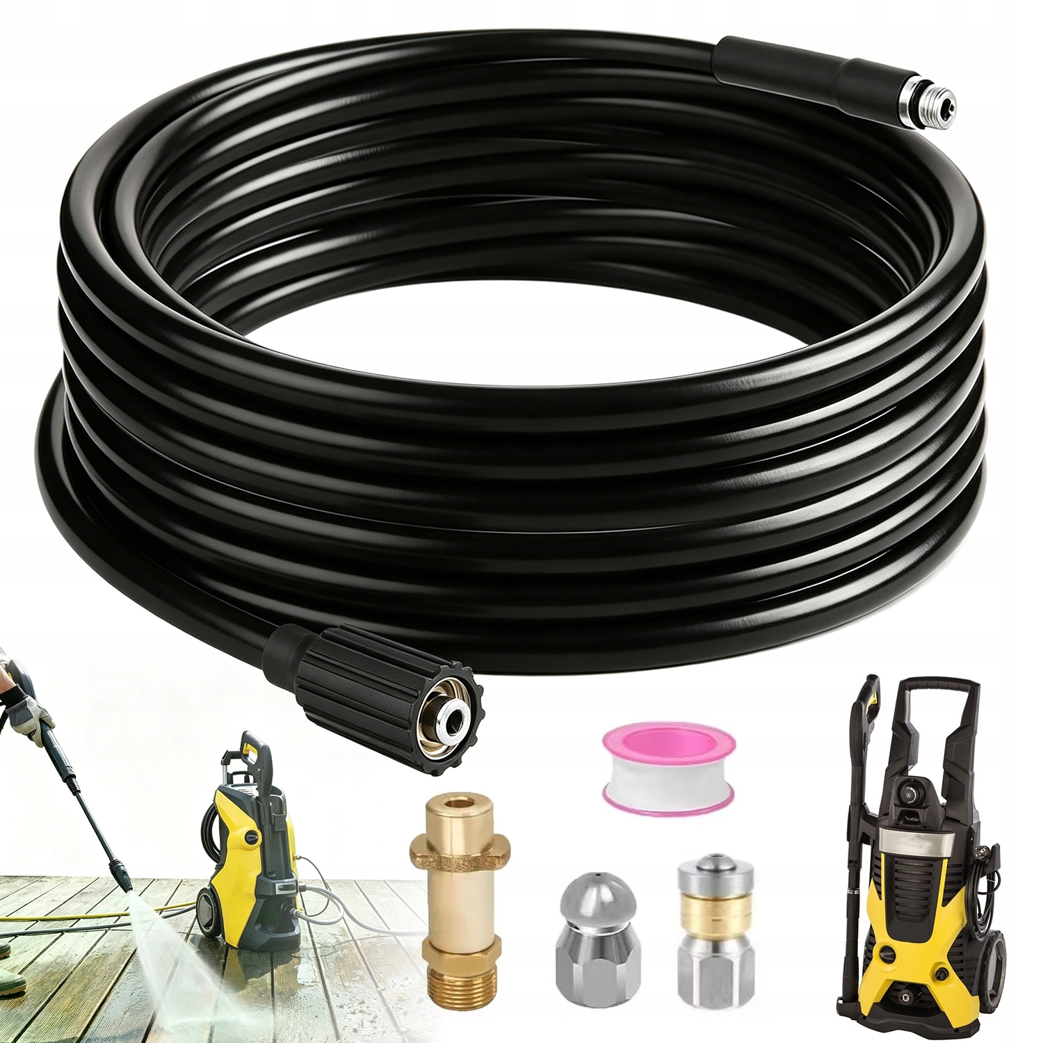 Hadice Na Čištění Kanalizace Trubek 15 m Pro Myčky Karcher K2-K7