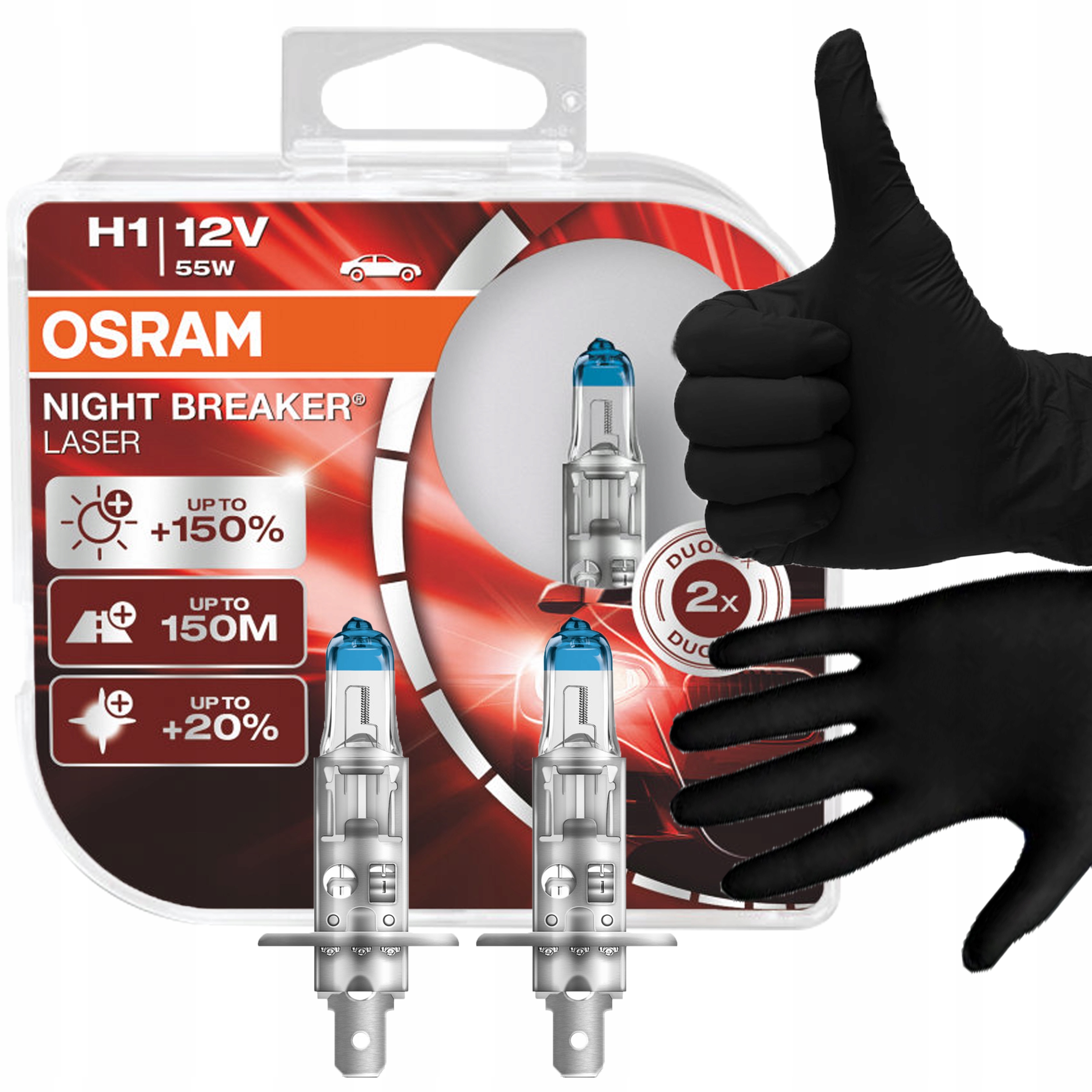 

Osram Żarówki H1 Night Breaker Laser+150% Duo 150m