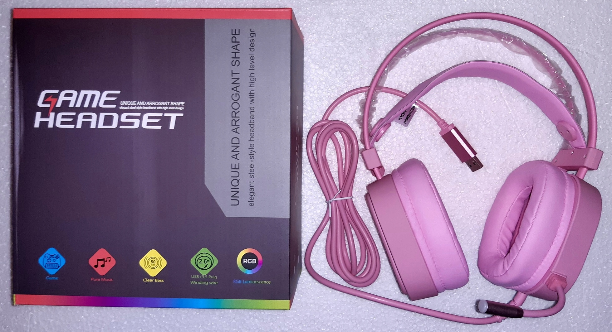 SŁUCHAWKI GAMINGOWE USB MIKROFON PODŚWIETLENIE RGB Rodzaj słuchawek nauszne