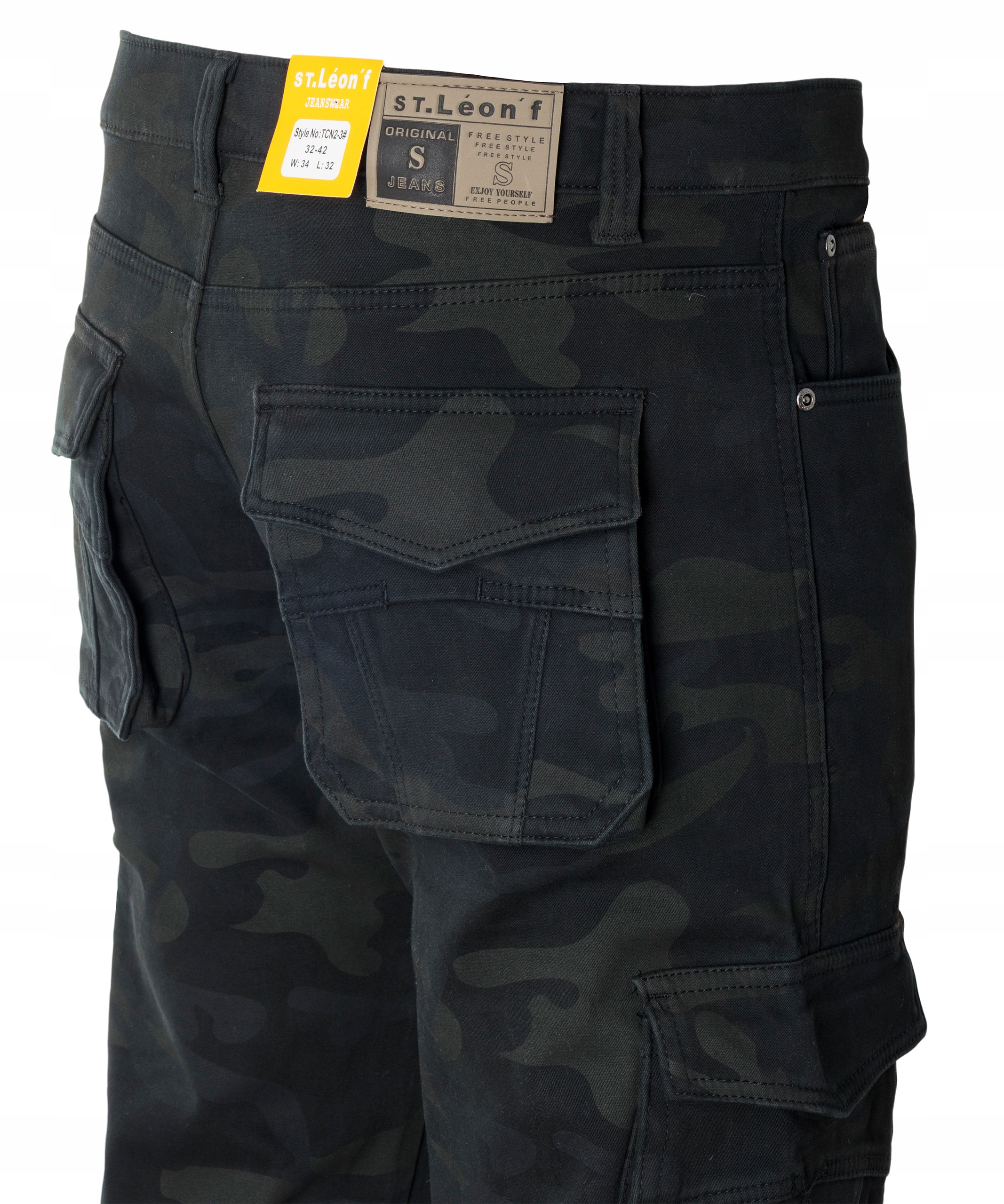 Kalhoty Zateplené Fleecem kapsáče Maskáčový Černé Bavlněné St.leon W38