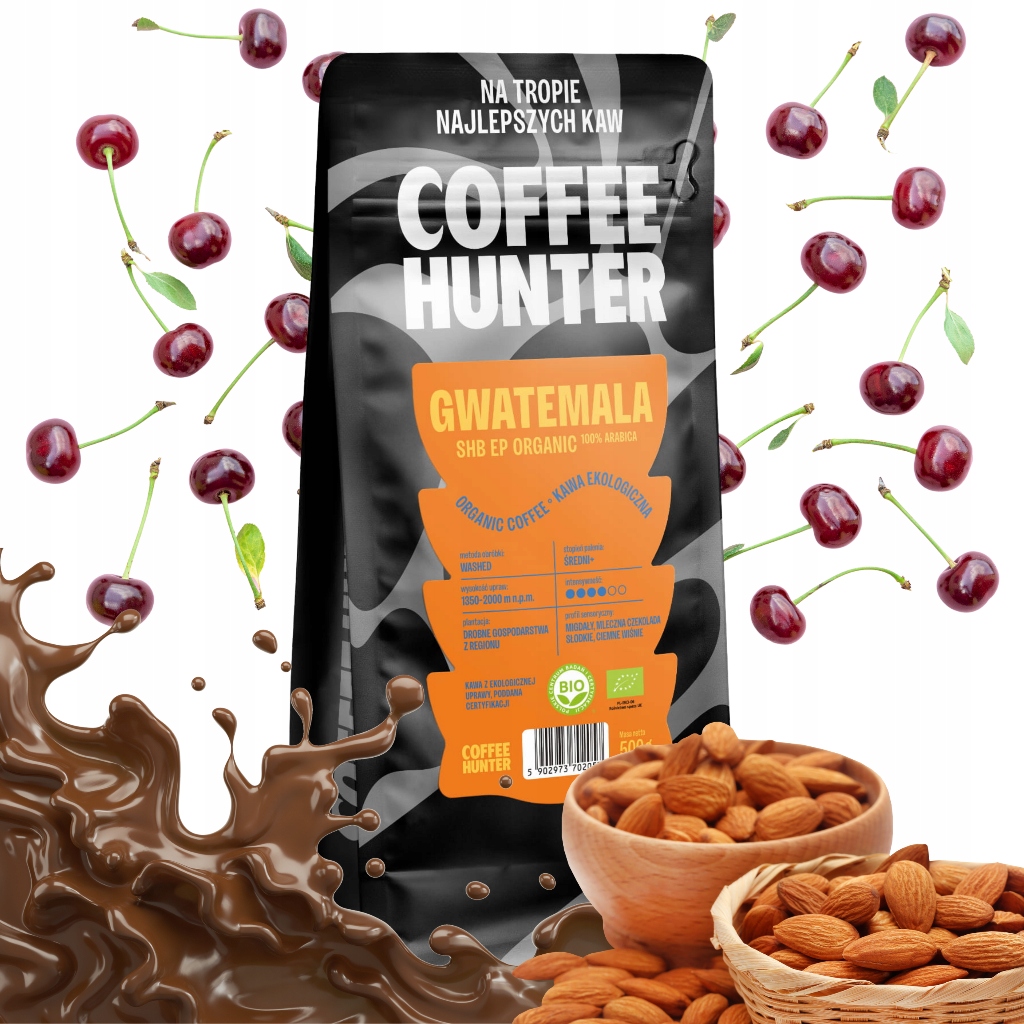 Káva Organická zrnková 1 kg Guatemala Shg Ep 100% arabica Coffee Hunter