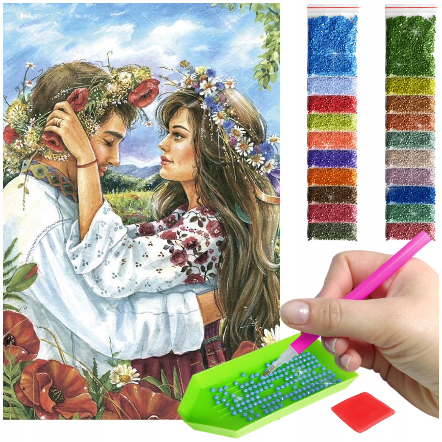 Haft Diamentový Velký 60x40cm Diamond Painting Mozaika Diamentové Příslušenství