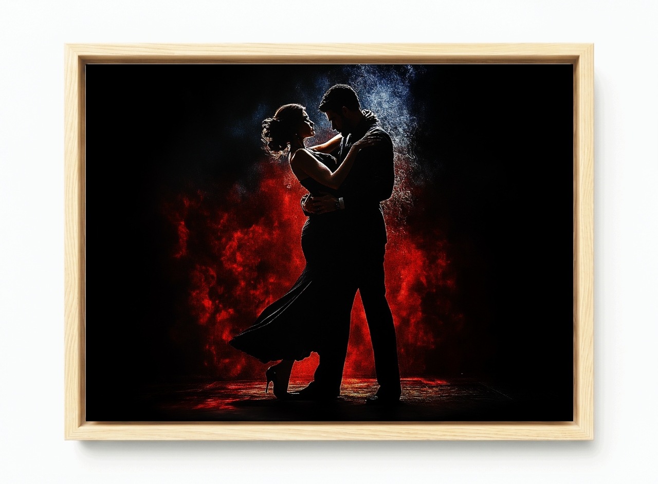 Obraz Rám Americký Box Umění Tanec Tango Postavy Pár Hudba 60x40