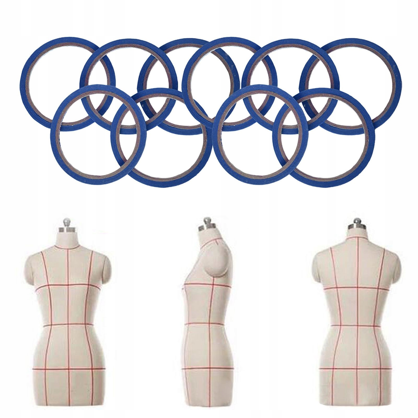 10 Rolls Grid Marking Tape Self Adhesive Blue Marka bez marki