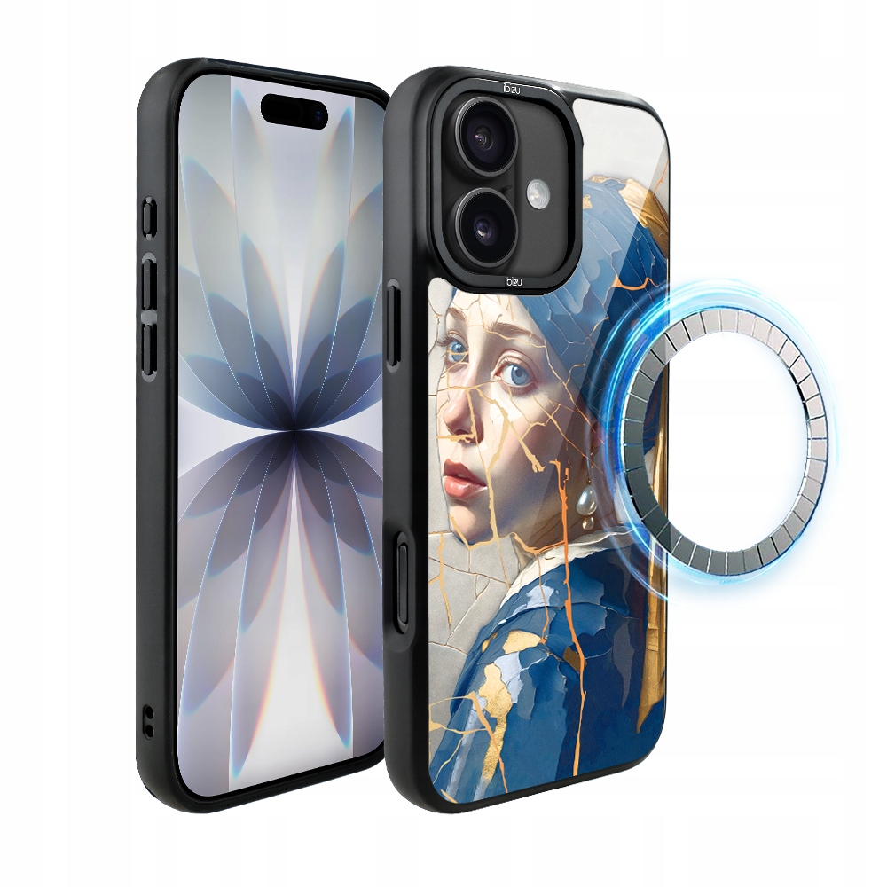 Pouzdro pro iPhone 17 Ibizu DropGuard Matt s MagSafe, žena s perlou