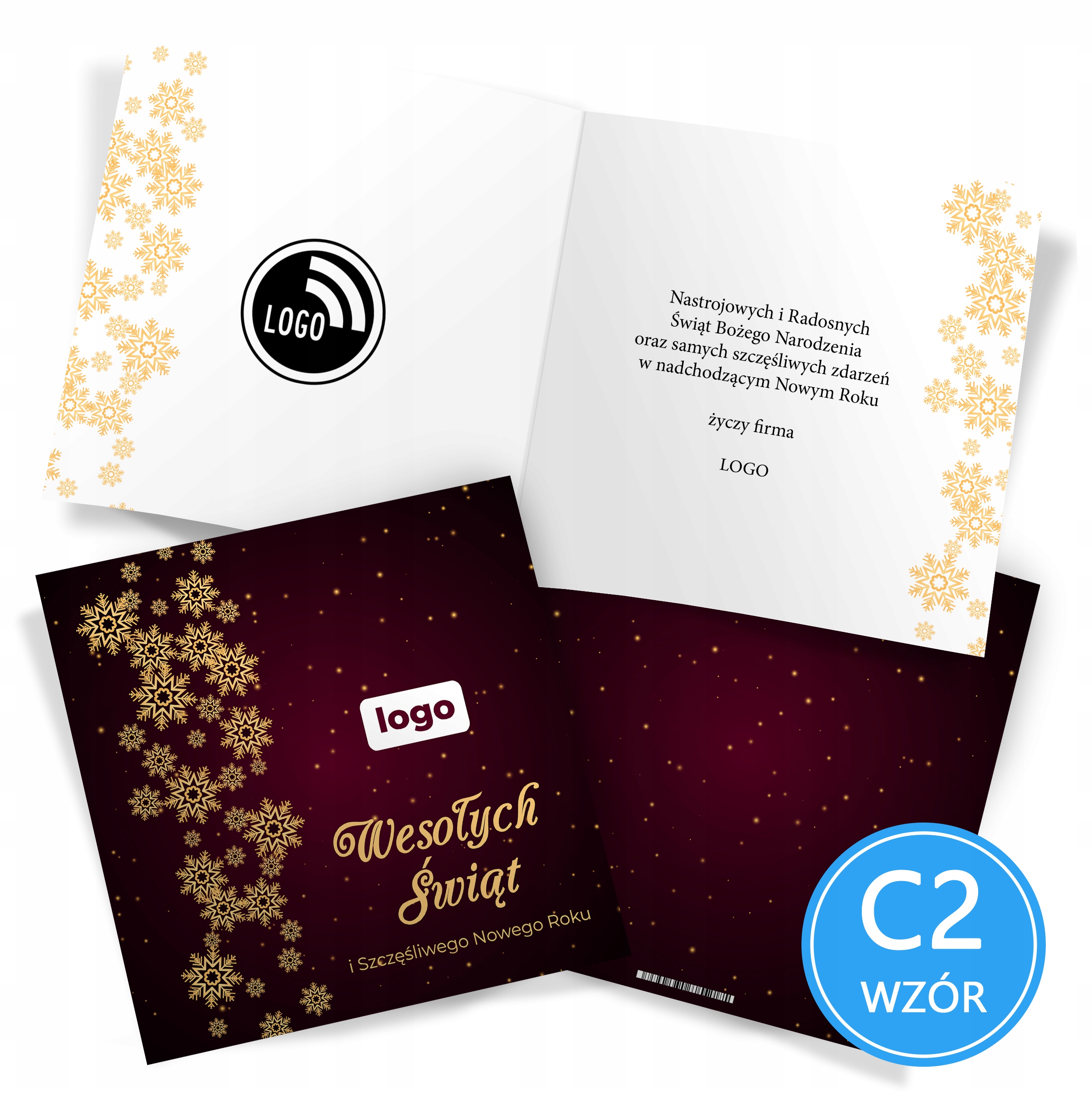 FIRMOWE KARTKI ŚWIĄTECZNE Biznesowe dla FIRM LOGO Marka bez marki