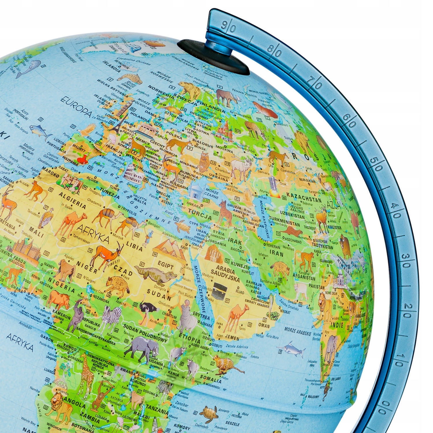 GLOBUS dla dzieci podświetlany LED na biurko ze zwierzętami jak lampka Marka inna