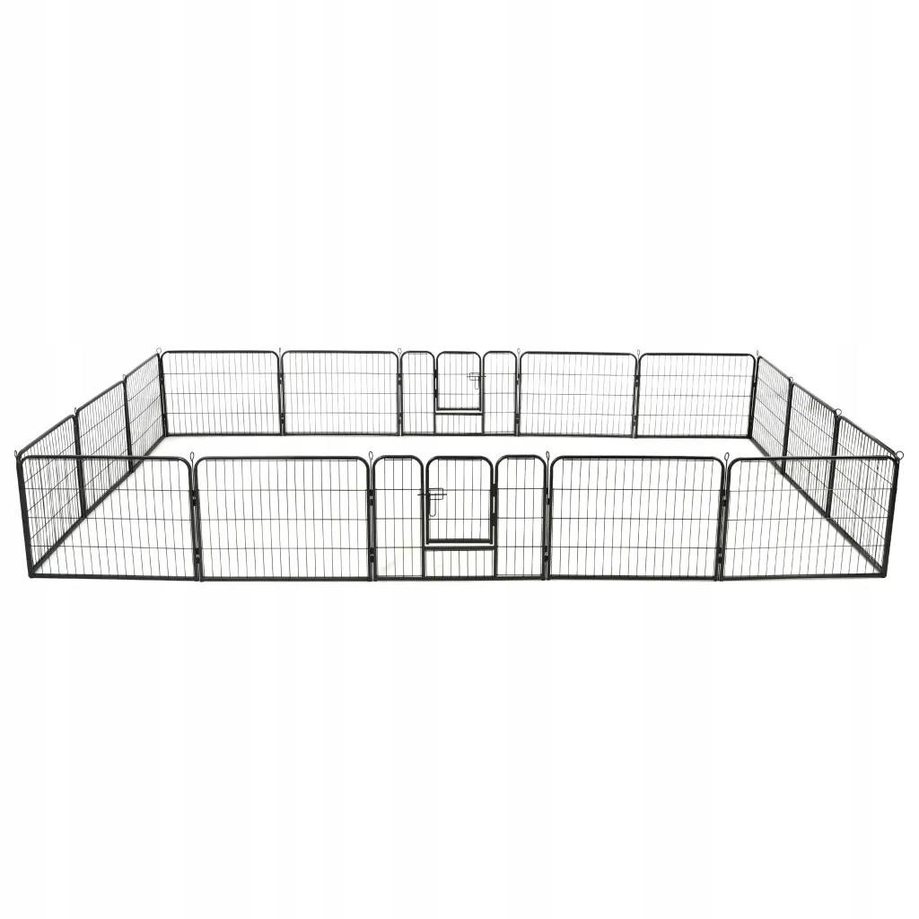 Levně vidaXL Ohrádka pro psy 16 panelů ocelová 60 x 80 cm černá
