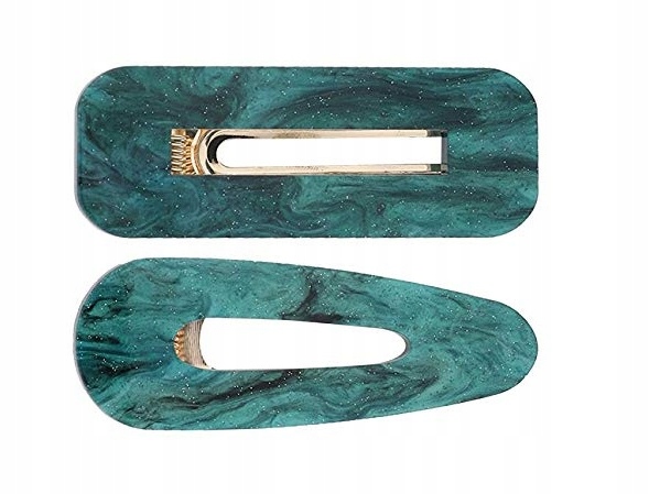 

Spinka klamra do włosów zielona akrylowa 2 szt