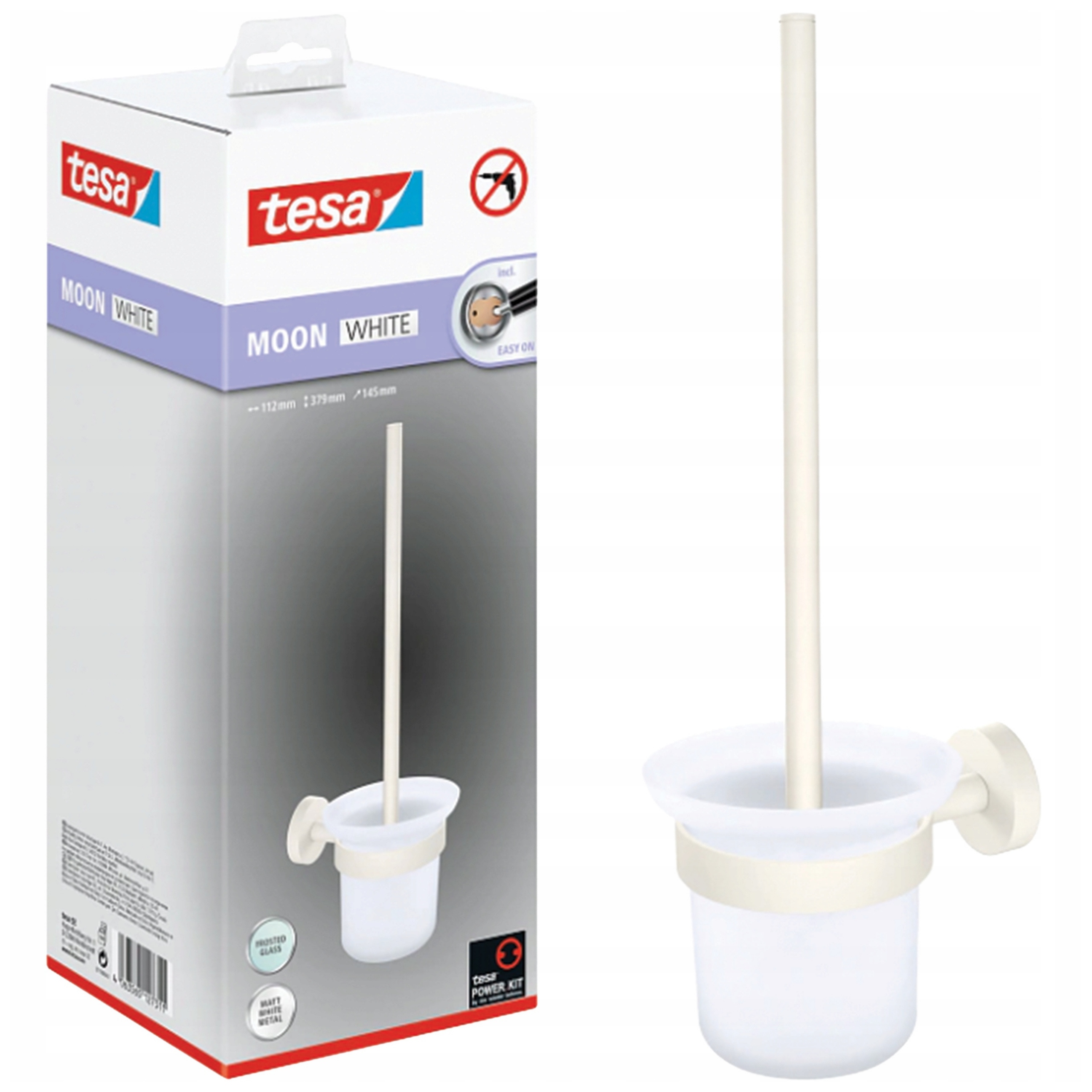 Samolepiaca Wc kefa Tesa Moon White Držiak do kúpeľne kovový
