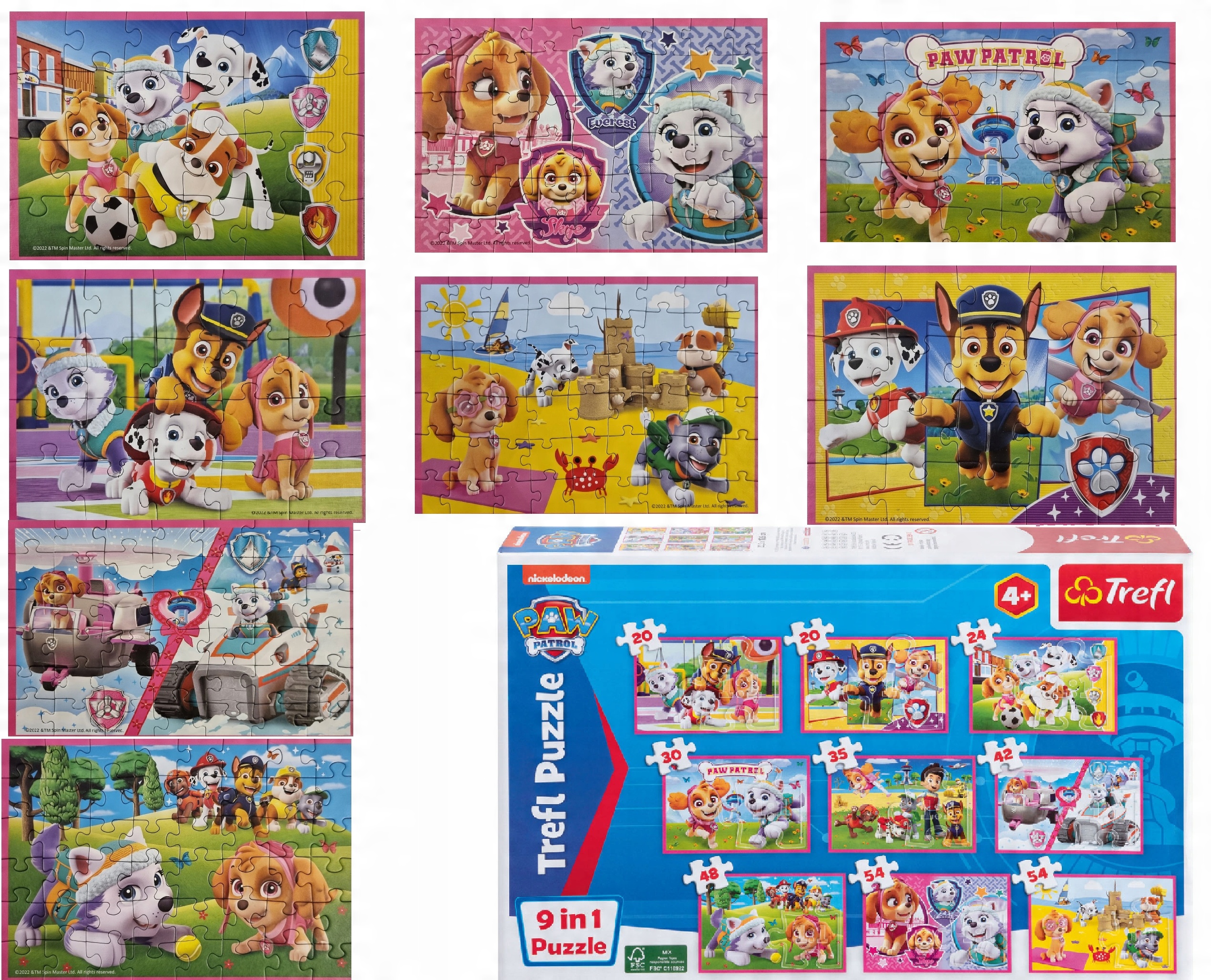 

Puzzle Psi Patrol 9 układanek 327 szt. Skye Girls