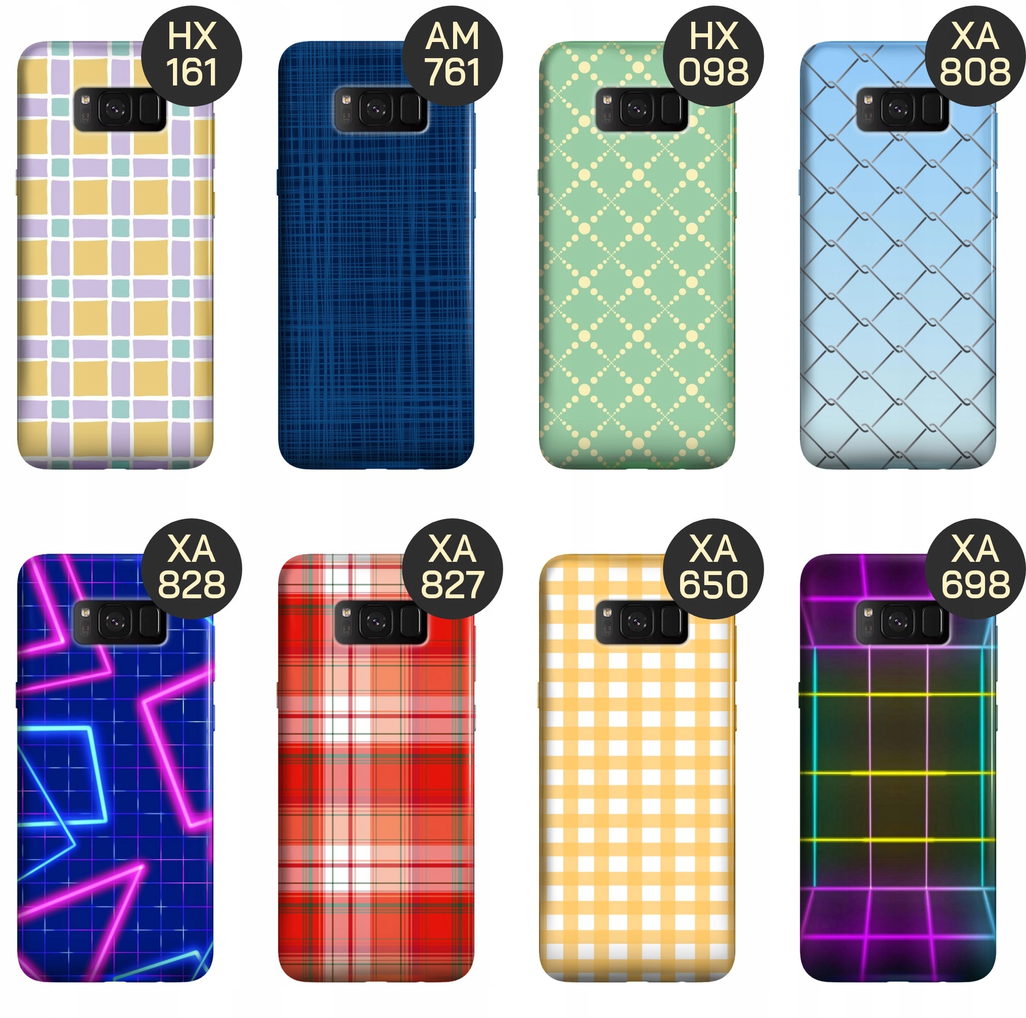 ETUI DO SAMSUNG GALAXY S8 WZORY KRATKA KRATKI KRATA OBUDOWA POKROWIEC CASE Typ plecki
