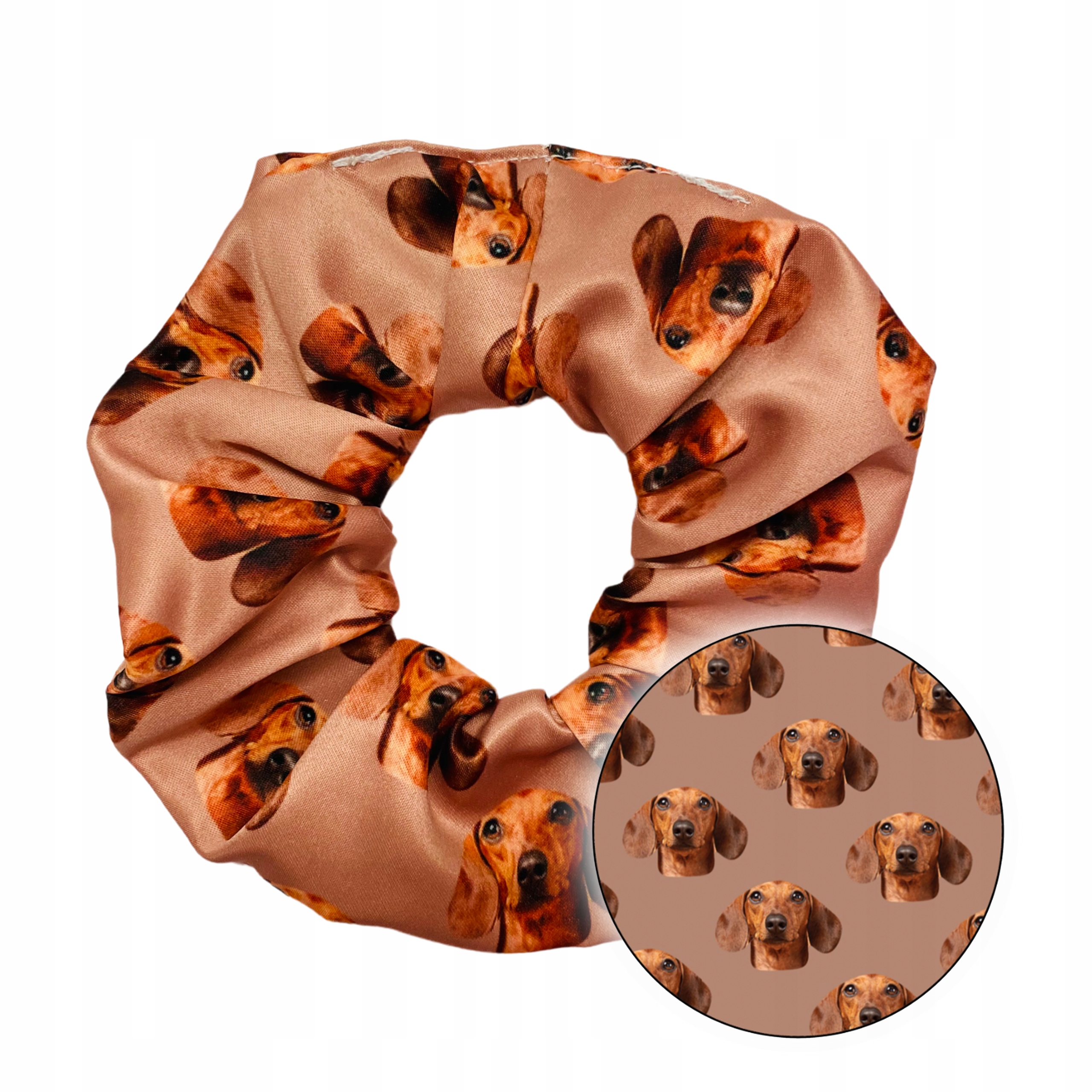 

Scrunchie z psem Jamnikiem gumka do włosów
