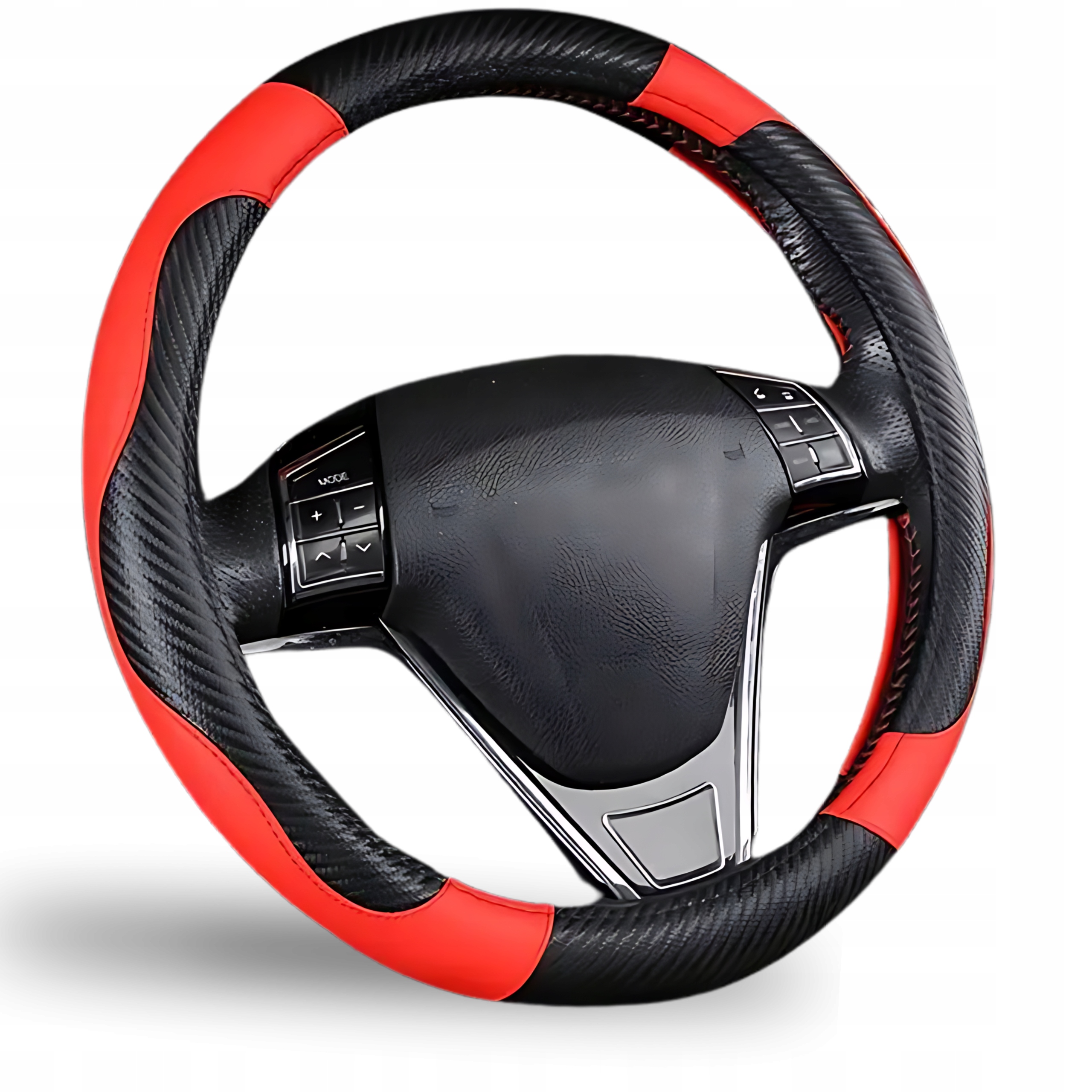 POKROWIEC NA KIEROWNICE NAKŁADKA EKOSKÓRA CARBON CZERWONO CZARNY 36-38CM EAN (GTIN) 5906555629091