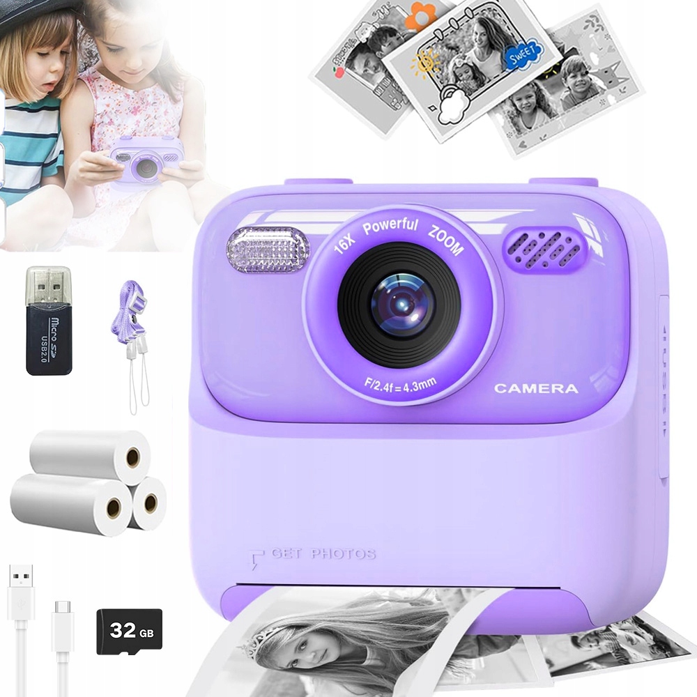 Fotoaparát Pro Děti Okamžitá Tiskárna 32 Gb Jako Dárek