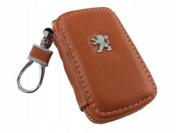 Peugeot Etui Pokrowiec Skórzany Na Kluczyk Brązowy