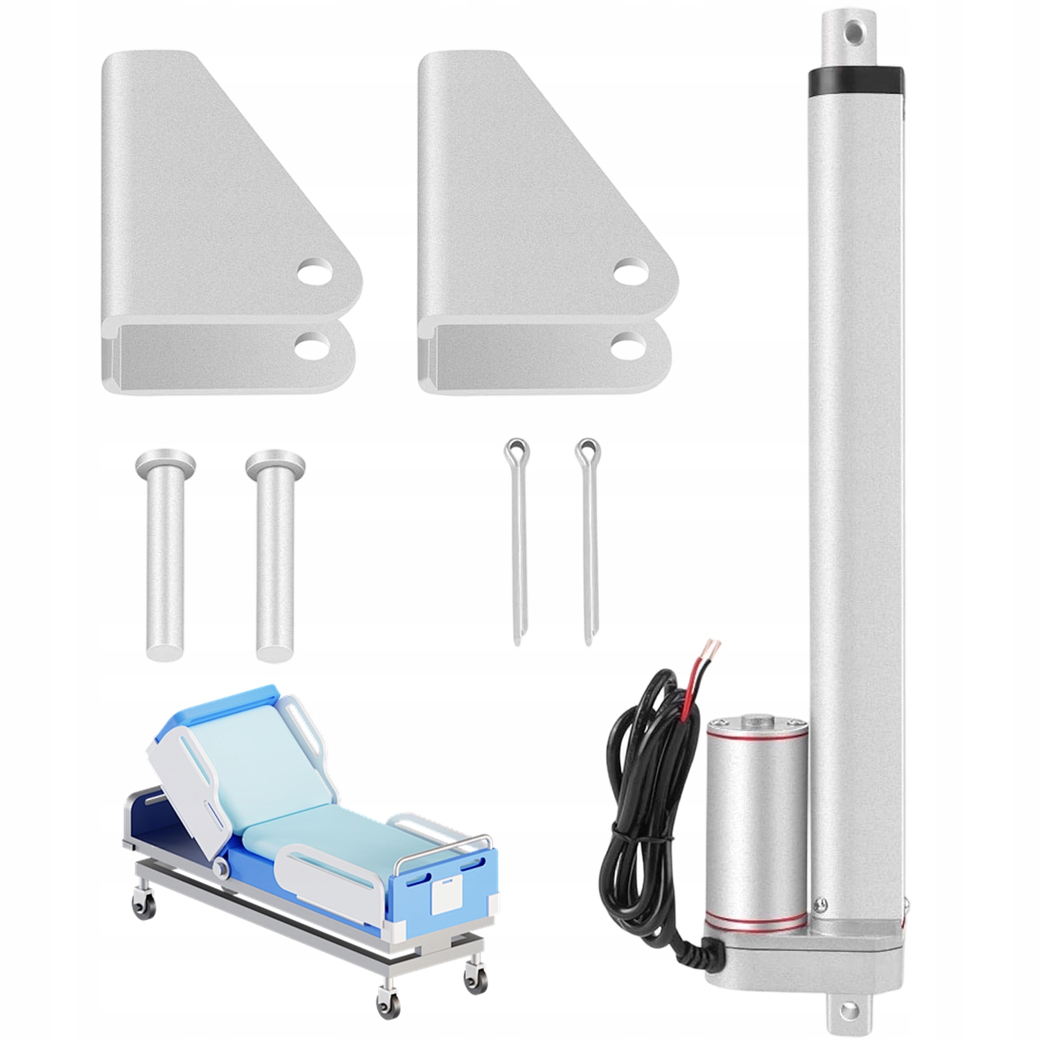 Elektrický Lineární Pohon 12V 1000N Hliník, Kov, IP54 200 MM