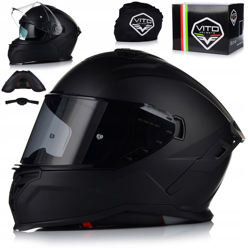 Motocyklová Prilba Vito Presto Matt Integrálna Tmavé Sklo Clona