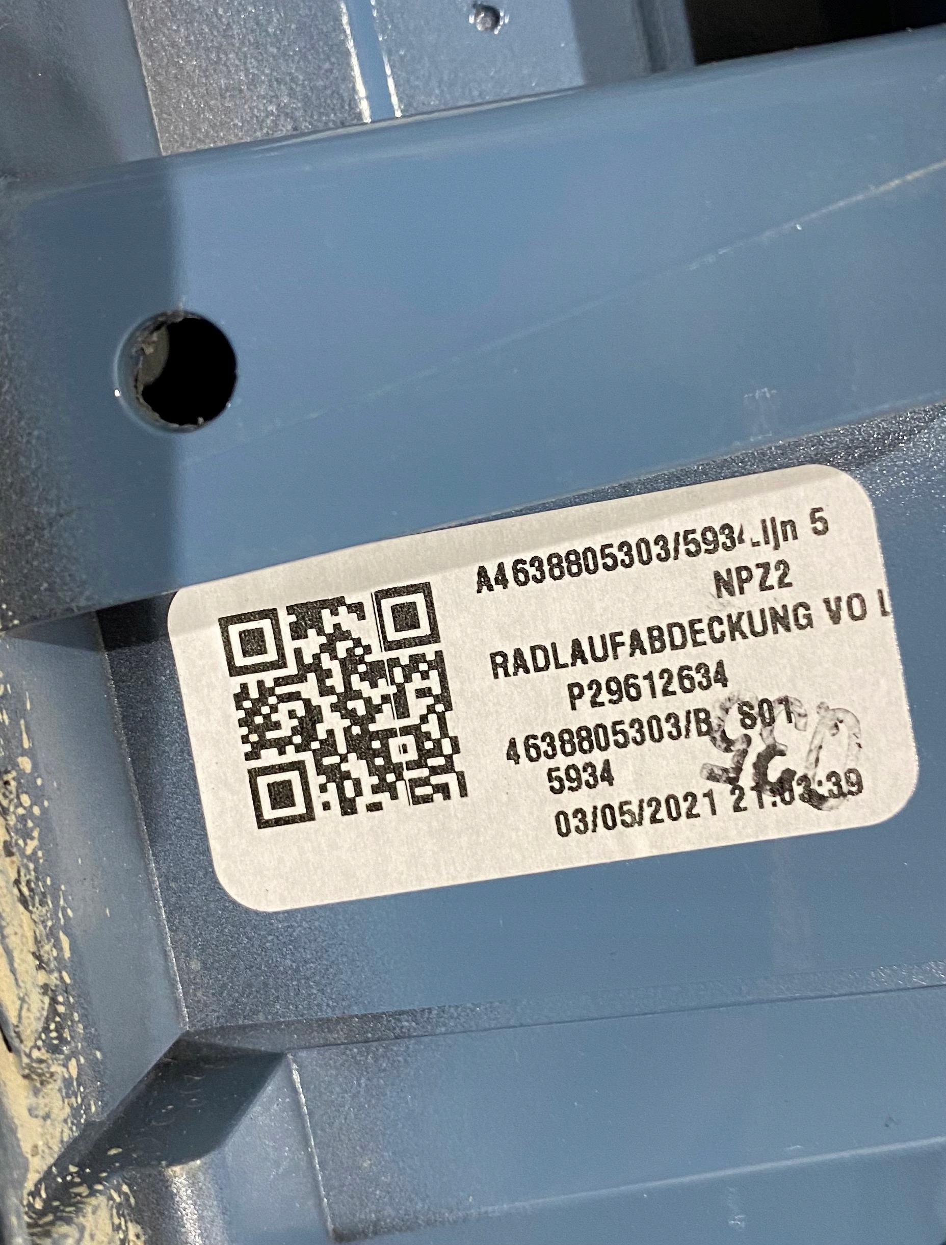 MERCEDES G63 POSZERZENIE PARAFANGO LH A4638805303
