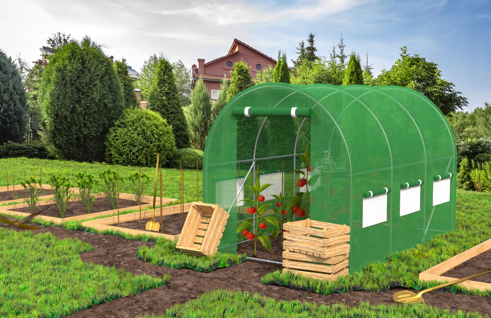 MOCNY TUNEL OGRODOWY FOLIOWY SZKLARNIA FOLIA NAMIOT UV 2x3x2m WIELOSEZONOWY Długość 300 cm