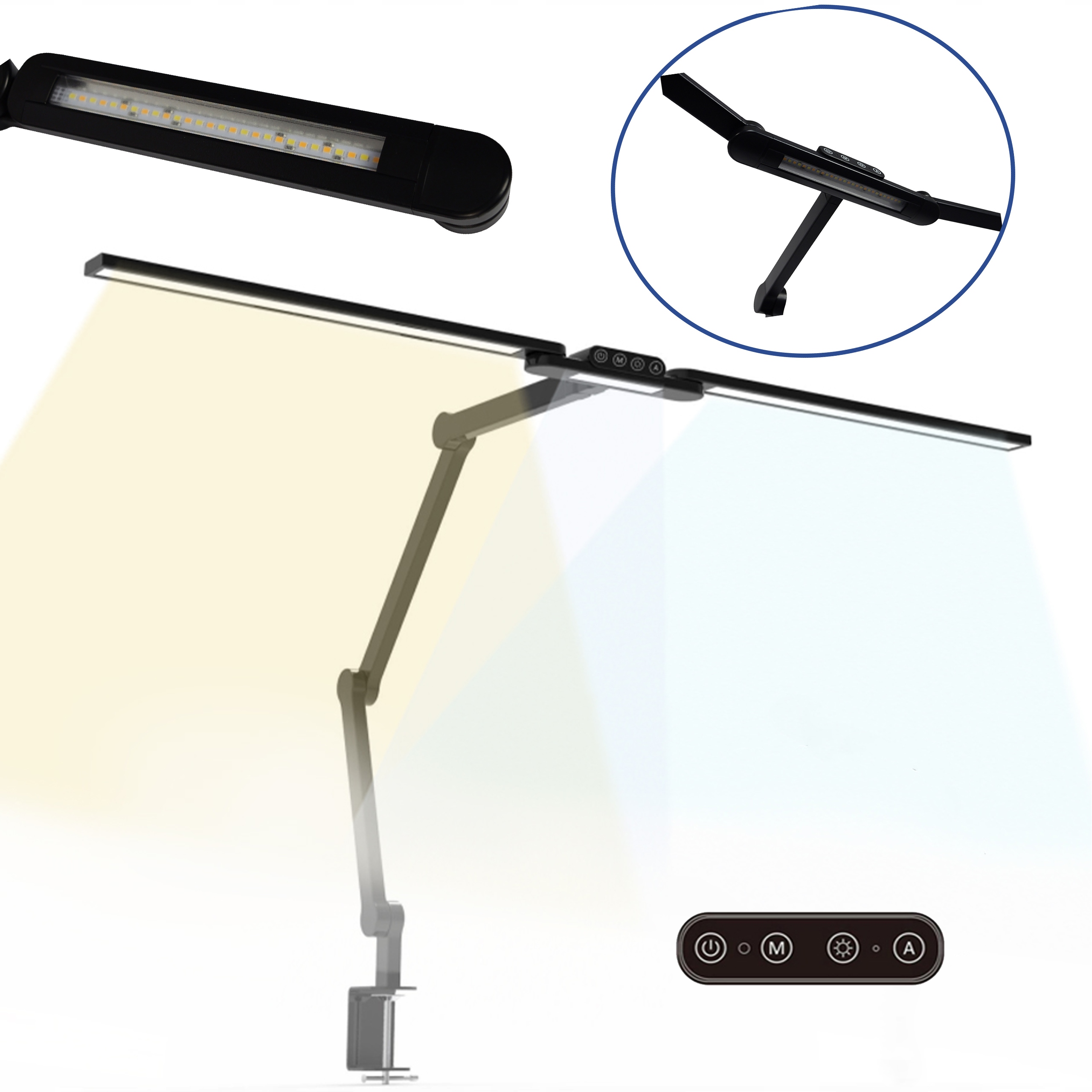 Stolová Lampa Bez Tieňa 5 Farieb, Nastaviteľná, Regulovateľná, Regulácia Jasu