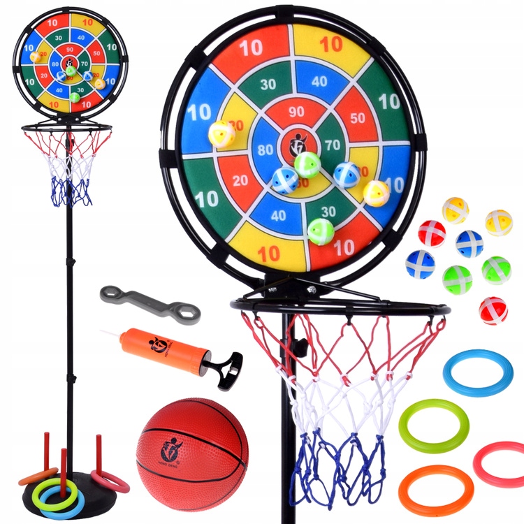 Zestaw sportowy 3w1 Rzucaj! Stojak do koszykówki akcesoria 5905258538747