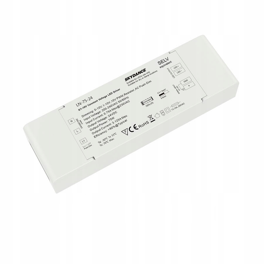 Zasilacz Led 75W 24V 3.125A ściemnialny 0-10V Push-dim