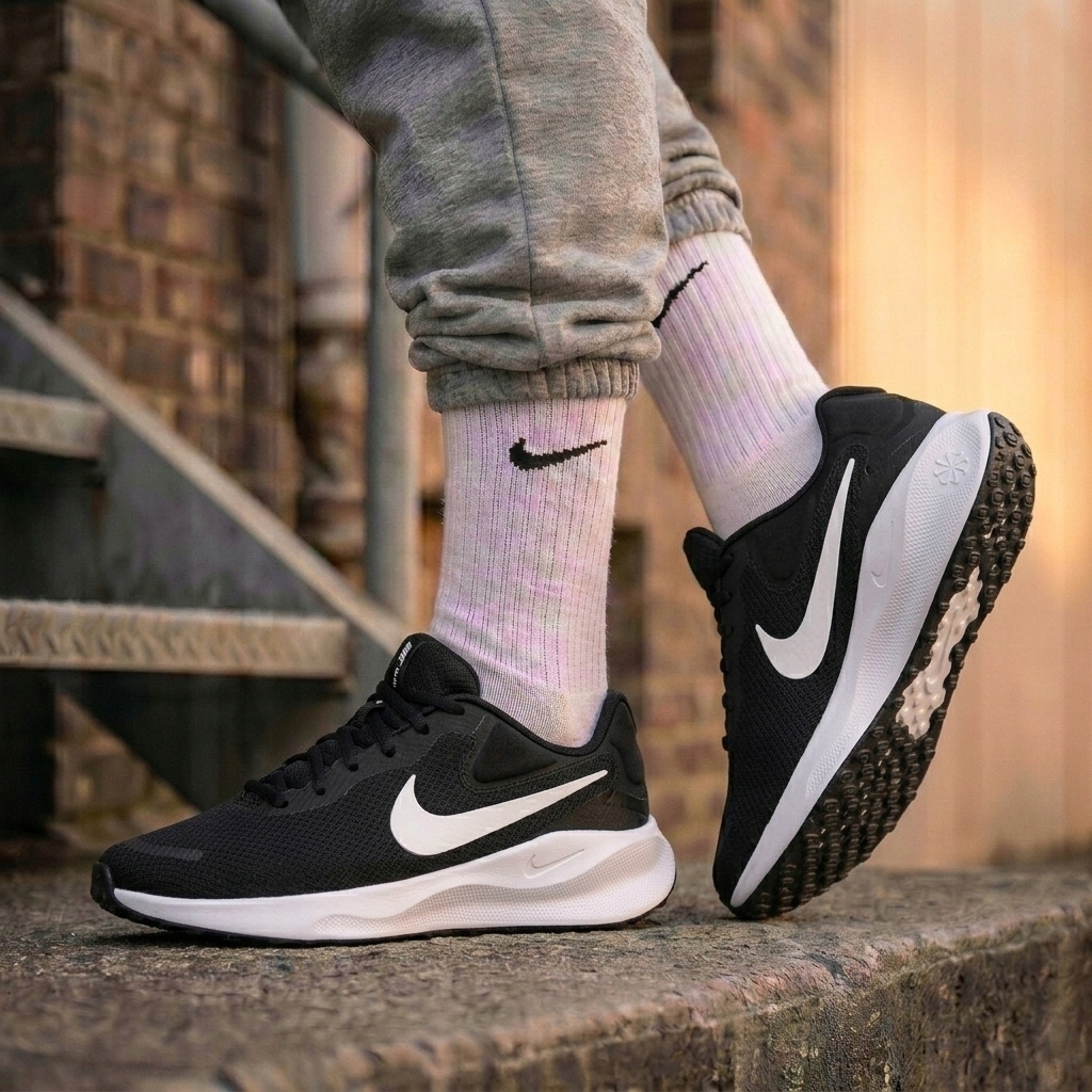 Buty męskie Nike Revolution 7 czarne sportowe do biegania r. 46