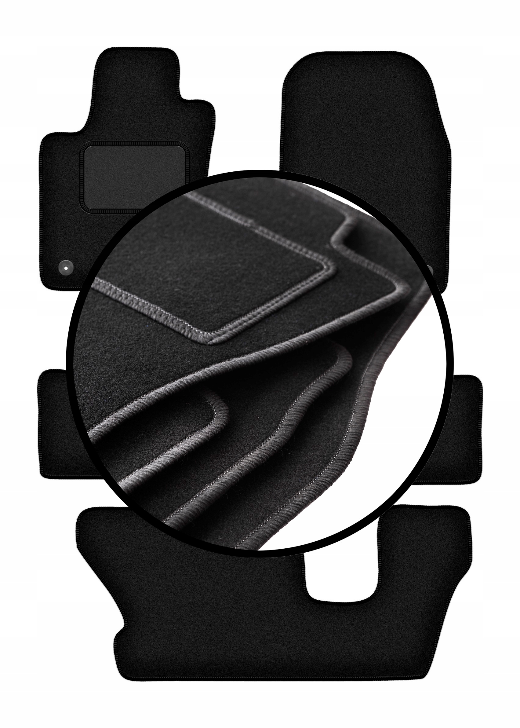 Velurové koberce komplet pro: Dodge Durango III 7 osob (2010-2020)