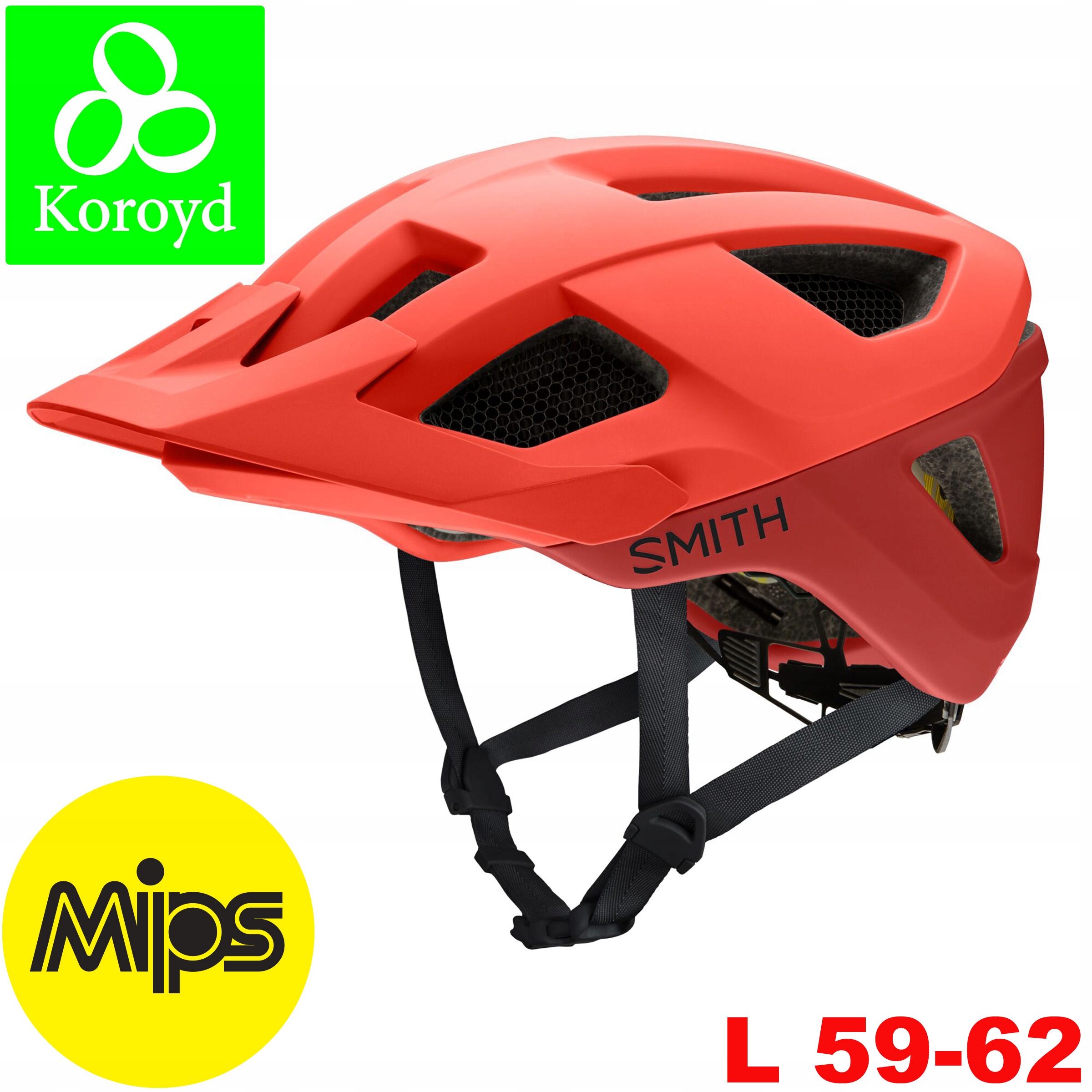Smith Kask rowerowy Session Mips Koroyd Mtb Trail Poppy Czerwony L 59-62
