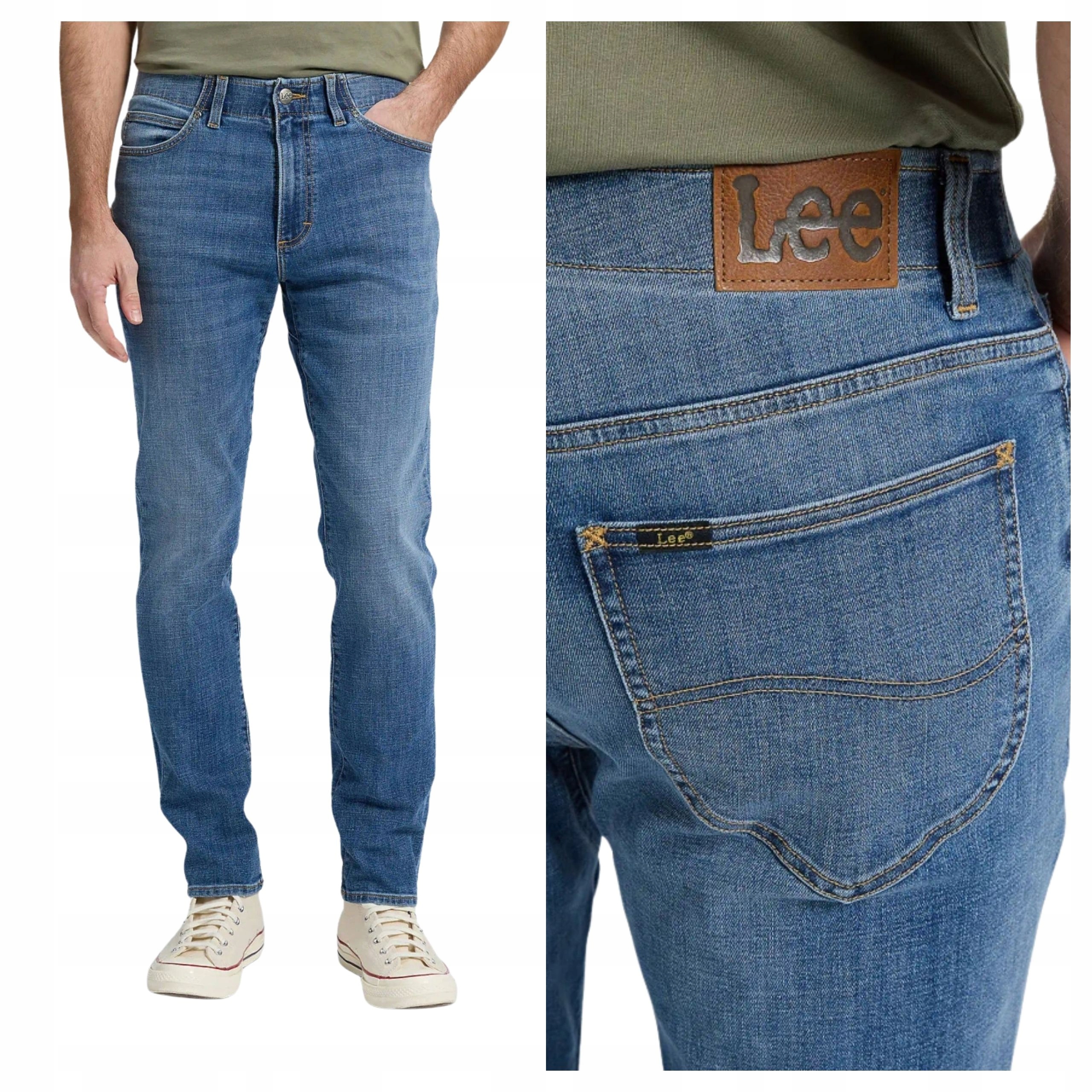 Pánské kalhoty Lee Slim Fit Mvp Blue Print Modré W33 L32