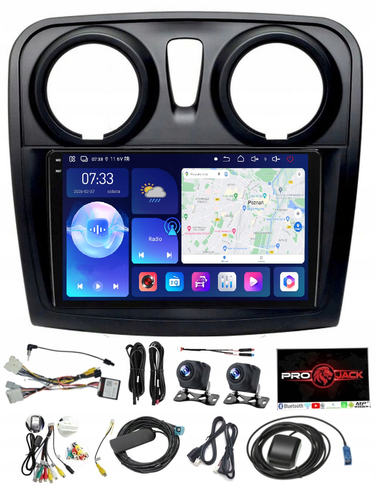 Rádio Navigace Carplay Android Dacia Logan Sandero 12-19 6GB 128GB Sim