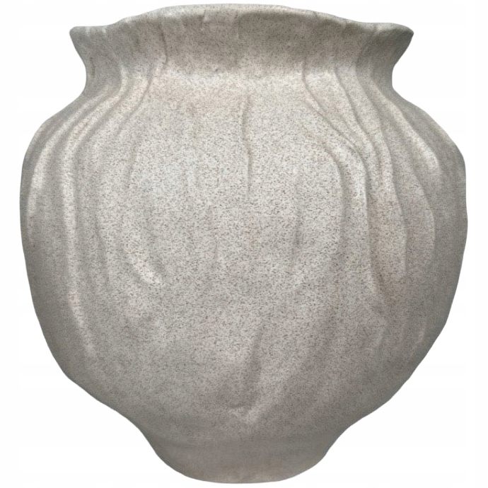Váza Na Kytice Kameninové Květiny Velká Keramická Šedá 23 cm Do Obývacího Pokoje