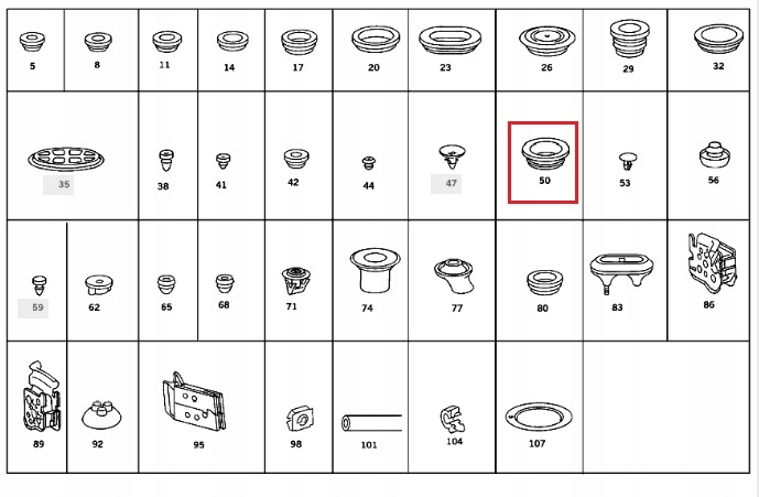 MERCEDES 190 W201 Guma pod lewarek uchwyt podnosnika OE Stan opakowania oryginalne