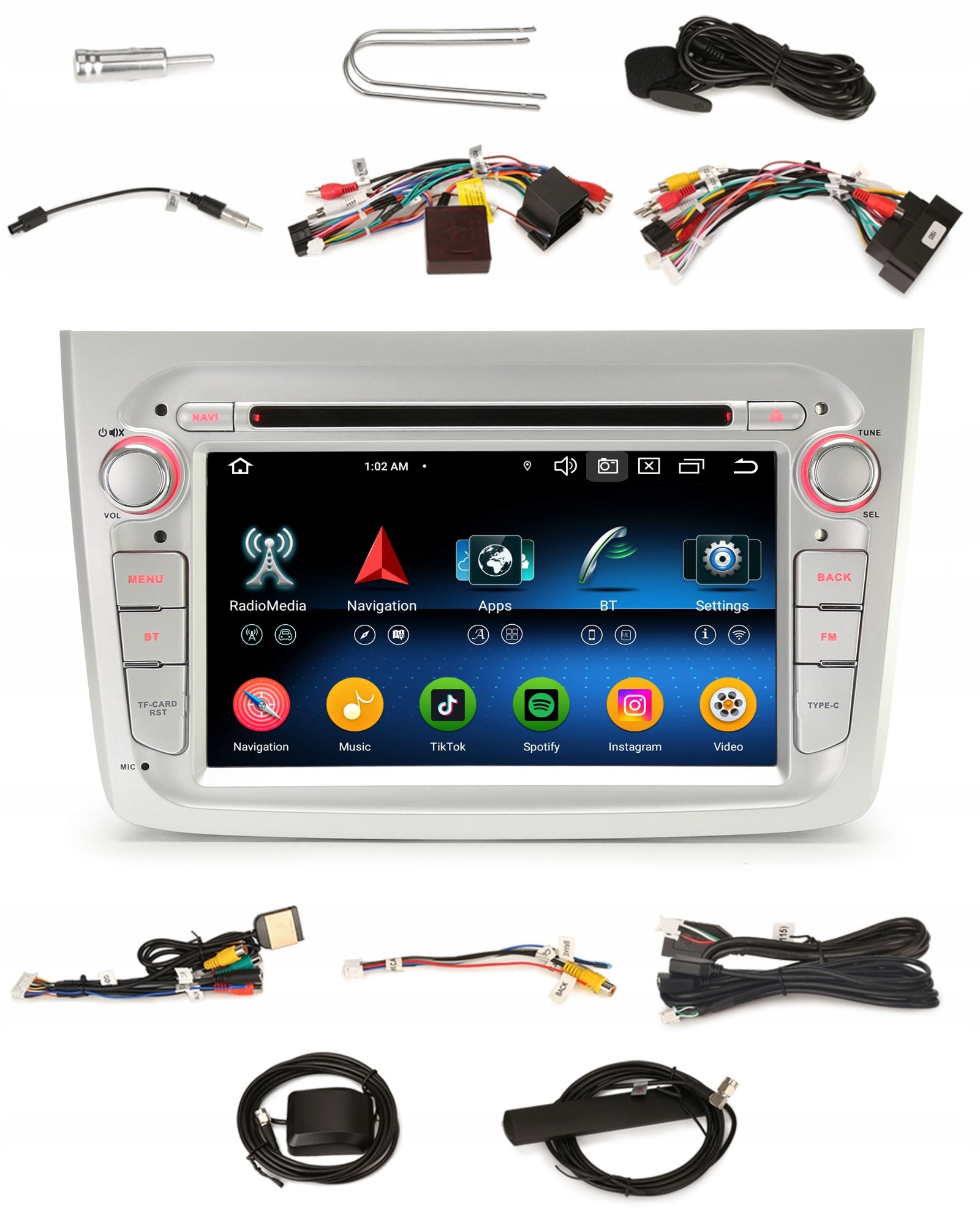 Rádio 2DIN Navigace Android Alfa Romeo Mito 4/64 Gb Dsp Carplay Lte