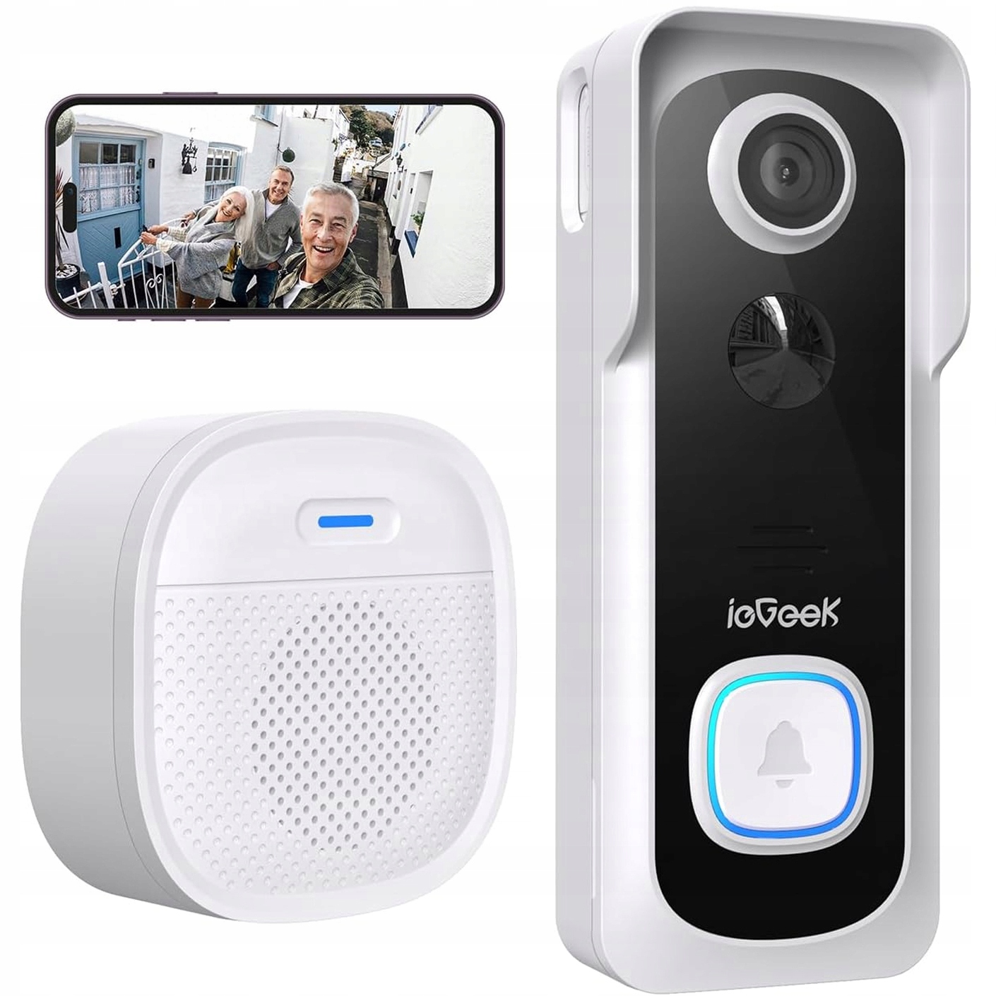 Bezdrátový Videotelefon Wifi Fhd Zvonek S Smart Kamerou Pro Vzdálený Náhled