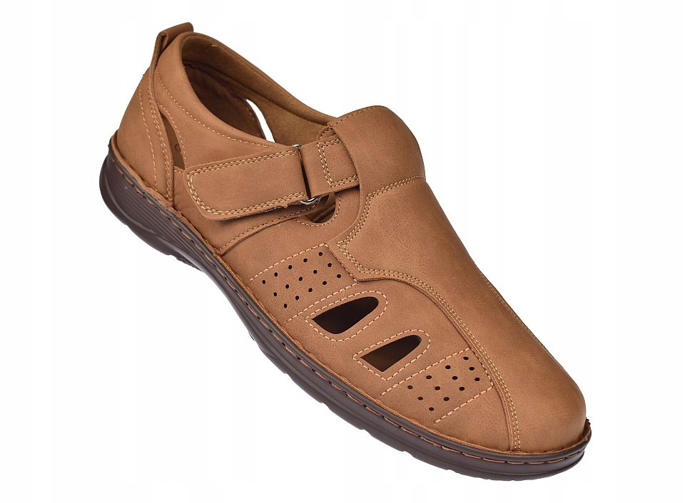 Pánské vystřihovací polobotky plné sandály P-7008 cam vel 44