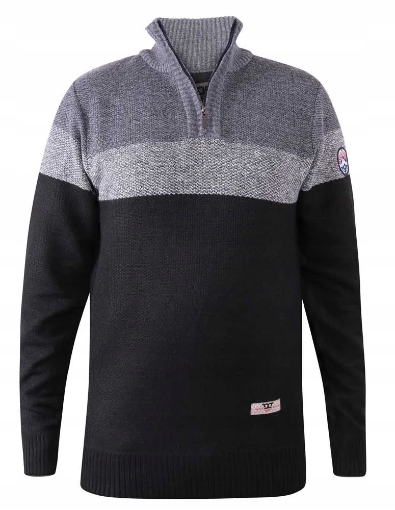 

Duży męski sweter LEWISHAM-D555 czarnoszary 5XL