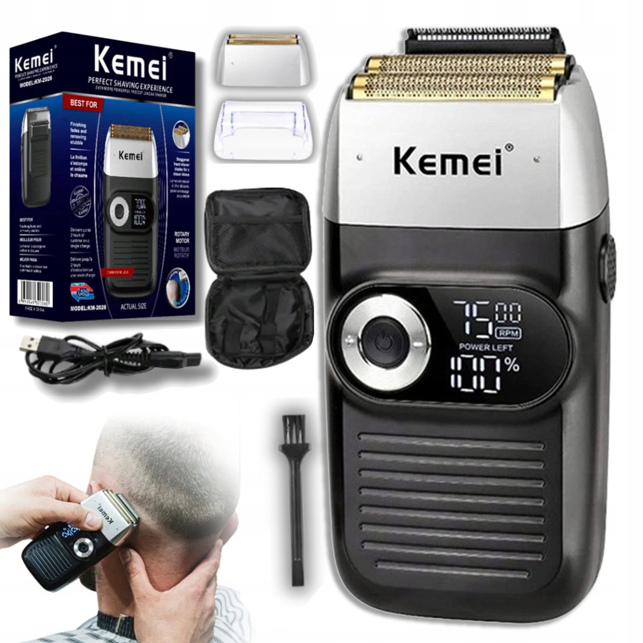 Mała Golarka Elektryczna LCD Dla Mężczyzn Na Mokro I Na Sucho Z Kabel Usb